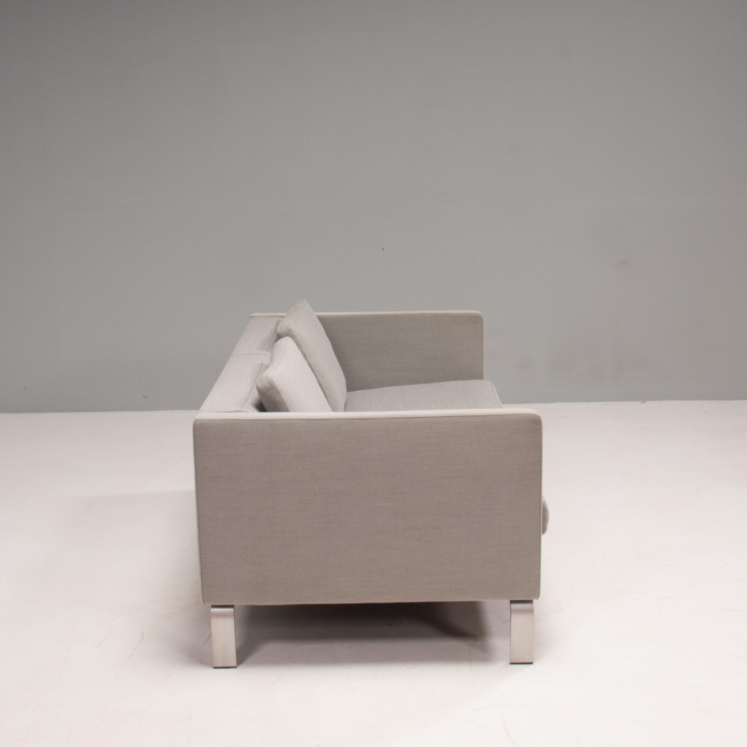 Contemporary Erik Jørgensen Danish Grey Fabric Sofa & Footstool