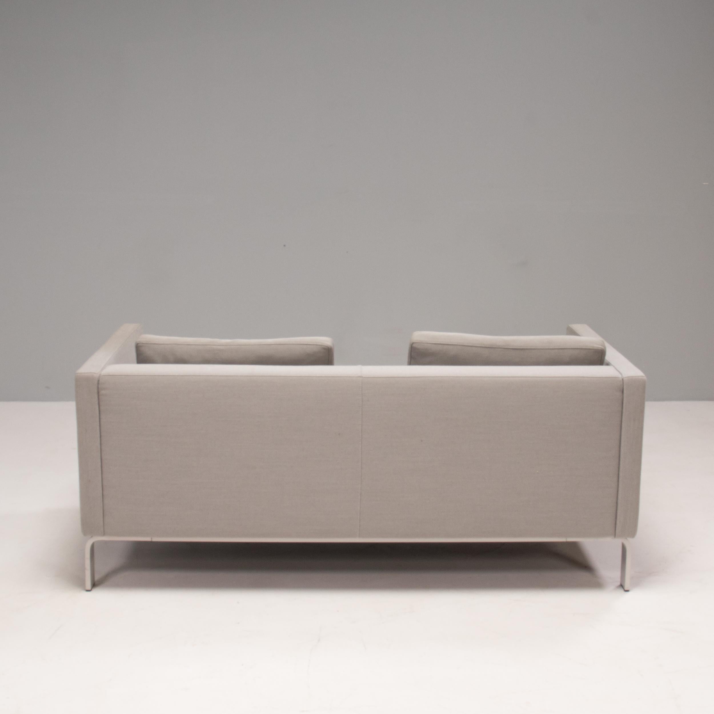 Erik Jørgensen Danish Grey Fabric Sofa & Footstool 2