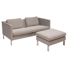 Erik Jørgensen Danish Grey Fabric Sofa & Footstool