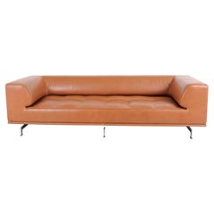 Erik Jørgensen Delphi Sofa Model EJ 450, 3-Seater Sofa In Cognac Leather