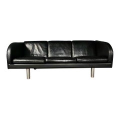 Erik Jørgensen EJ203 3 Seater Sofa Jørgen Gammelgaard Black Leather Mid Century