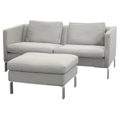 Erik Jørgensen Grey Fabric Sofa & Footstool