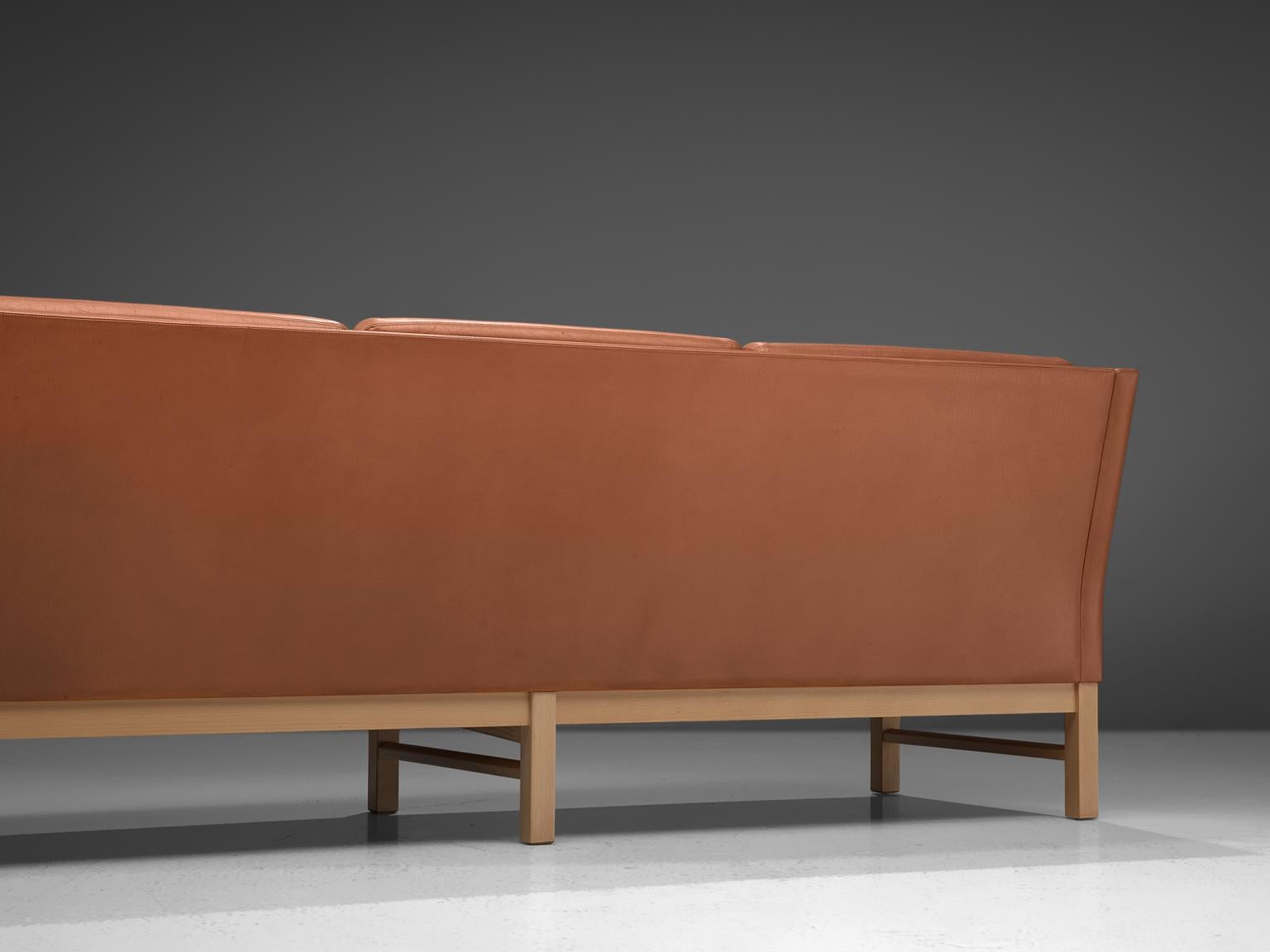 Erik Jørgensen Original Cognac Leather Sofa 1