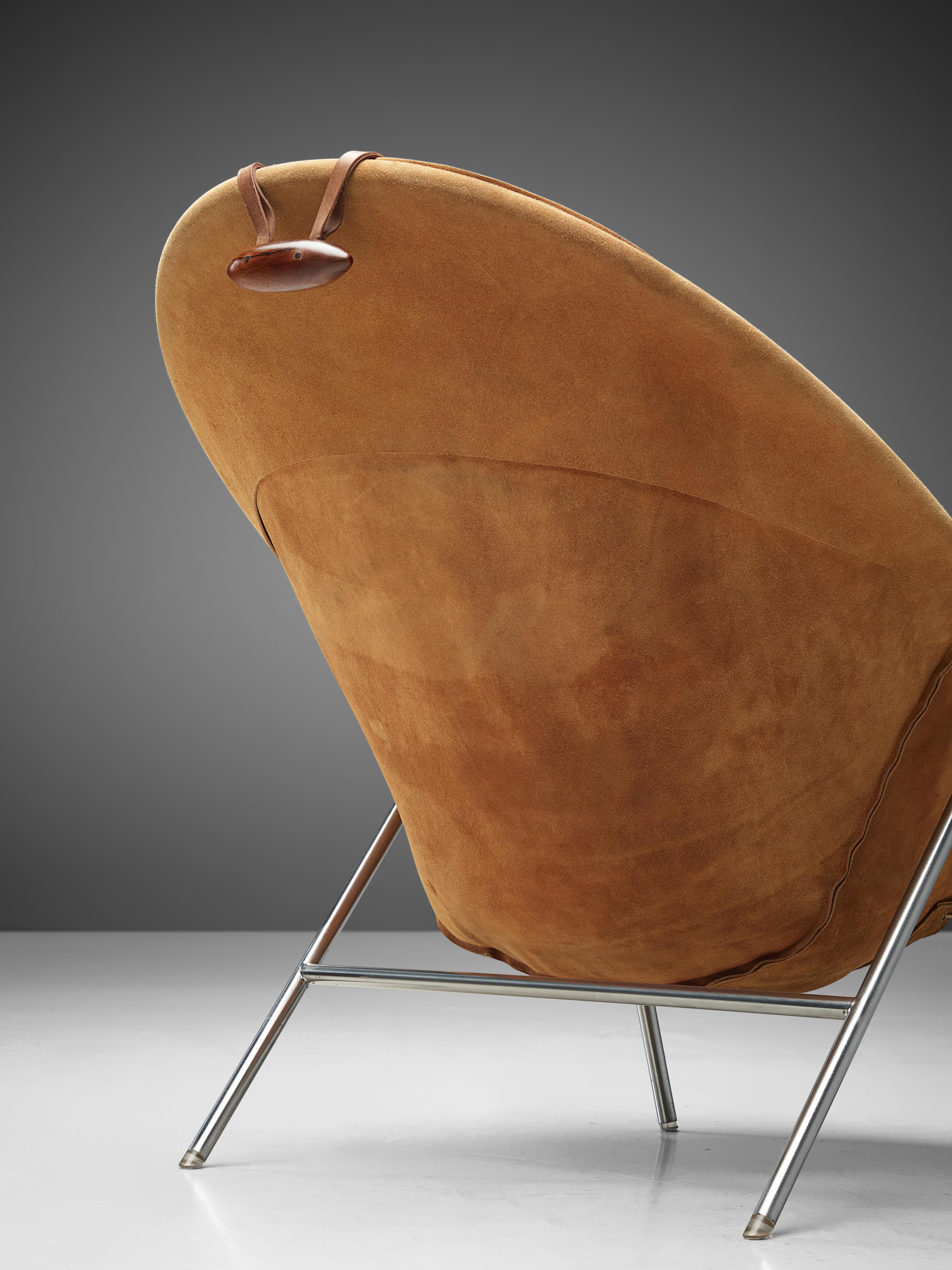 Erik Jørgensen Pair of Lounge Chairs in Cognac Suede 4