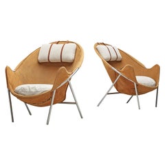 Erik Jørgensen Pair of Lounge Chairs in Cognac Suede