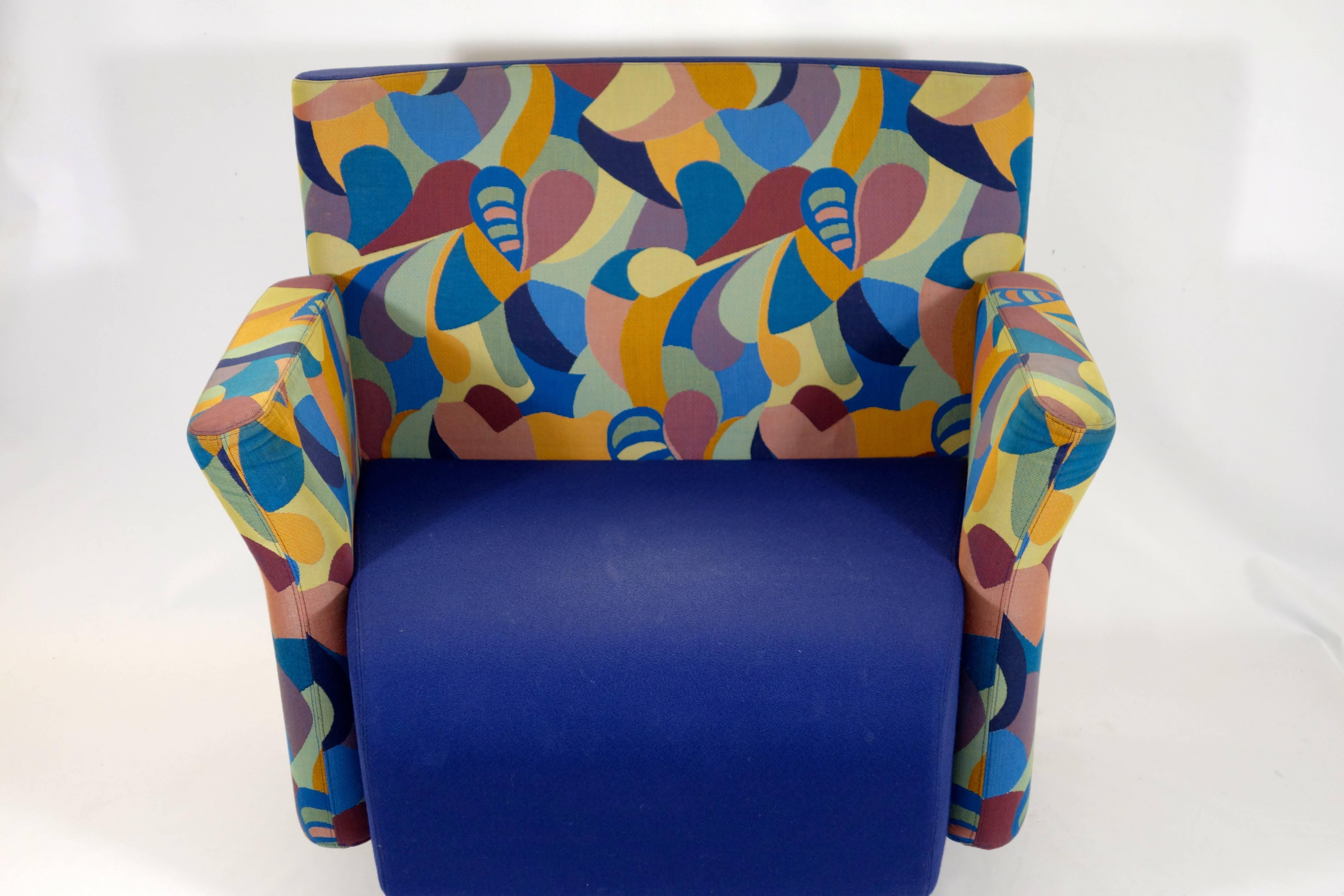 Postmodern Pair of Scandinavian Erik Jørgensen Memphis Style Lounge Chairs 1990s 1