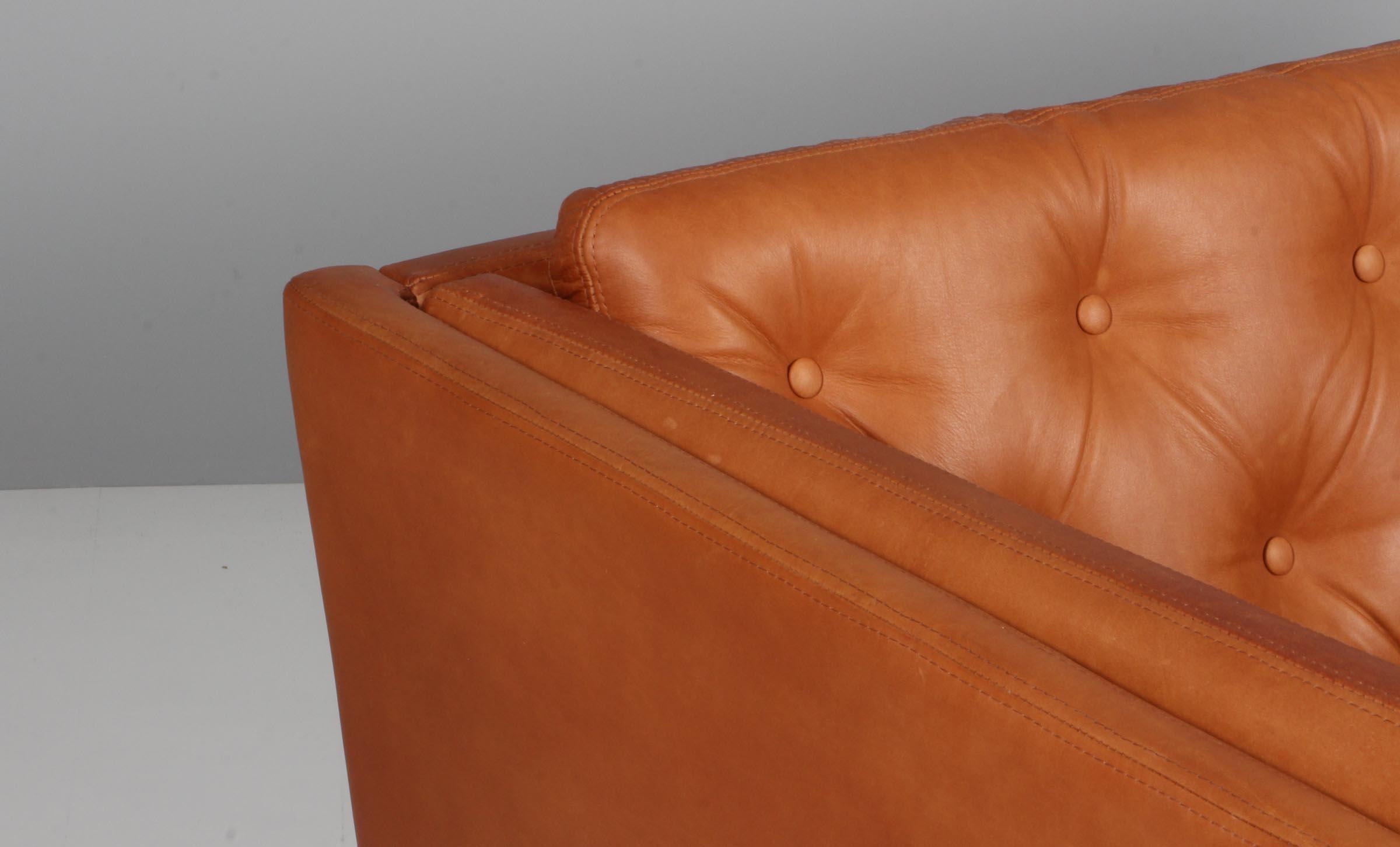 Mid-Century Modern Erik Jørgensen Two-Seat Sofa, new upholstered in full grain leather
