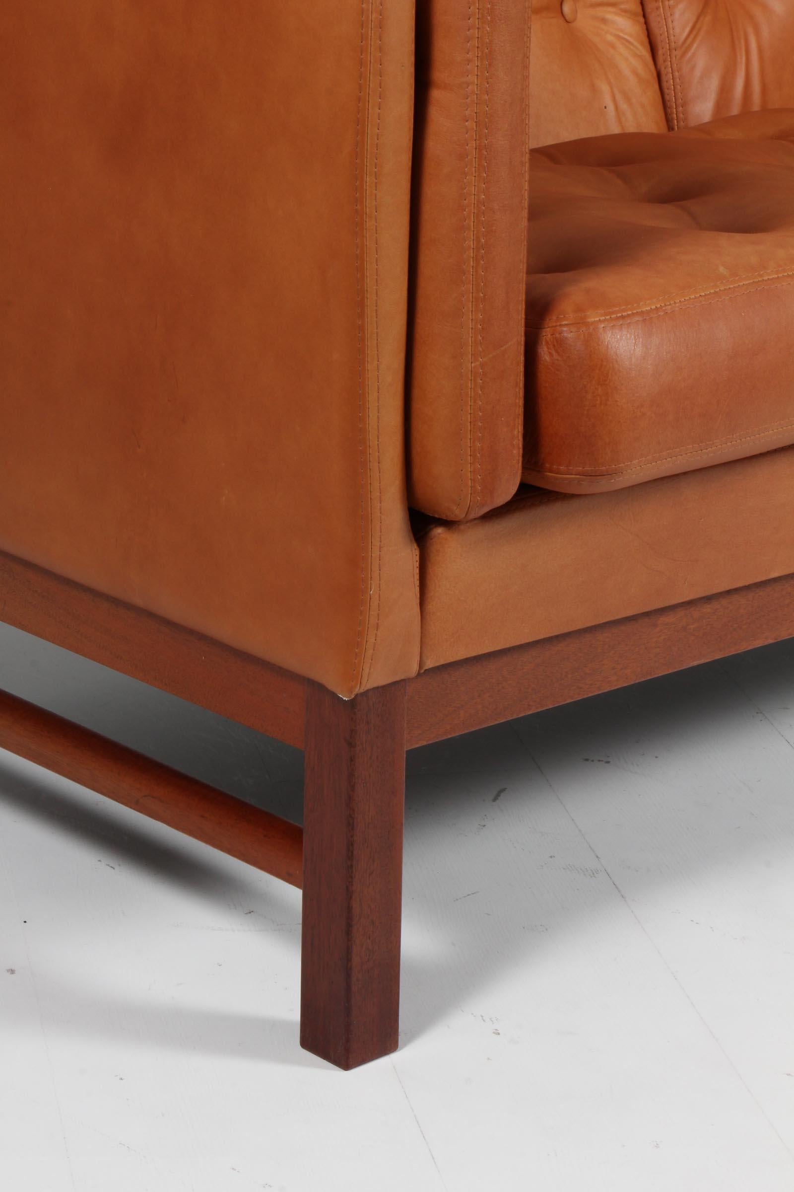 Danish Erik Jørgensen Two-Seat Sofa, new upholstered in full grain leather