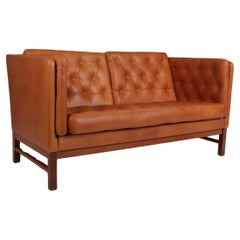Erik Jørgensen Two-Seat Sofa, new upholstered in full grain leather