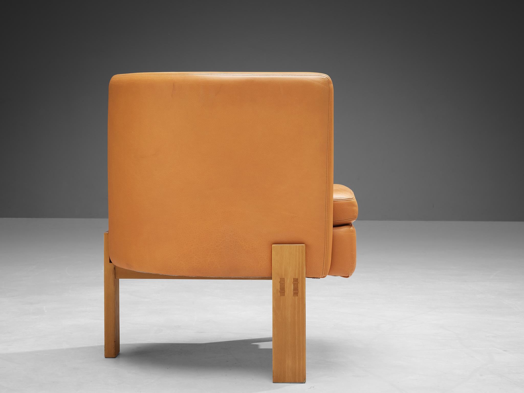 Erik Karlström for Källemo Pair of 'Club' Easy Chairs in Caramel Leather 5