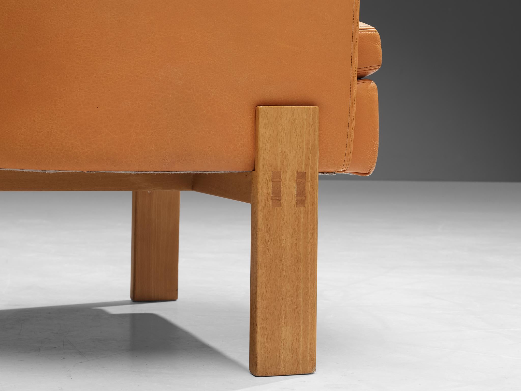 Erik Karlström for Källemo Pair of 'Club' Easy Chairs in Caramel Leather 3