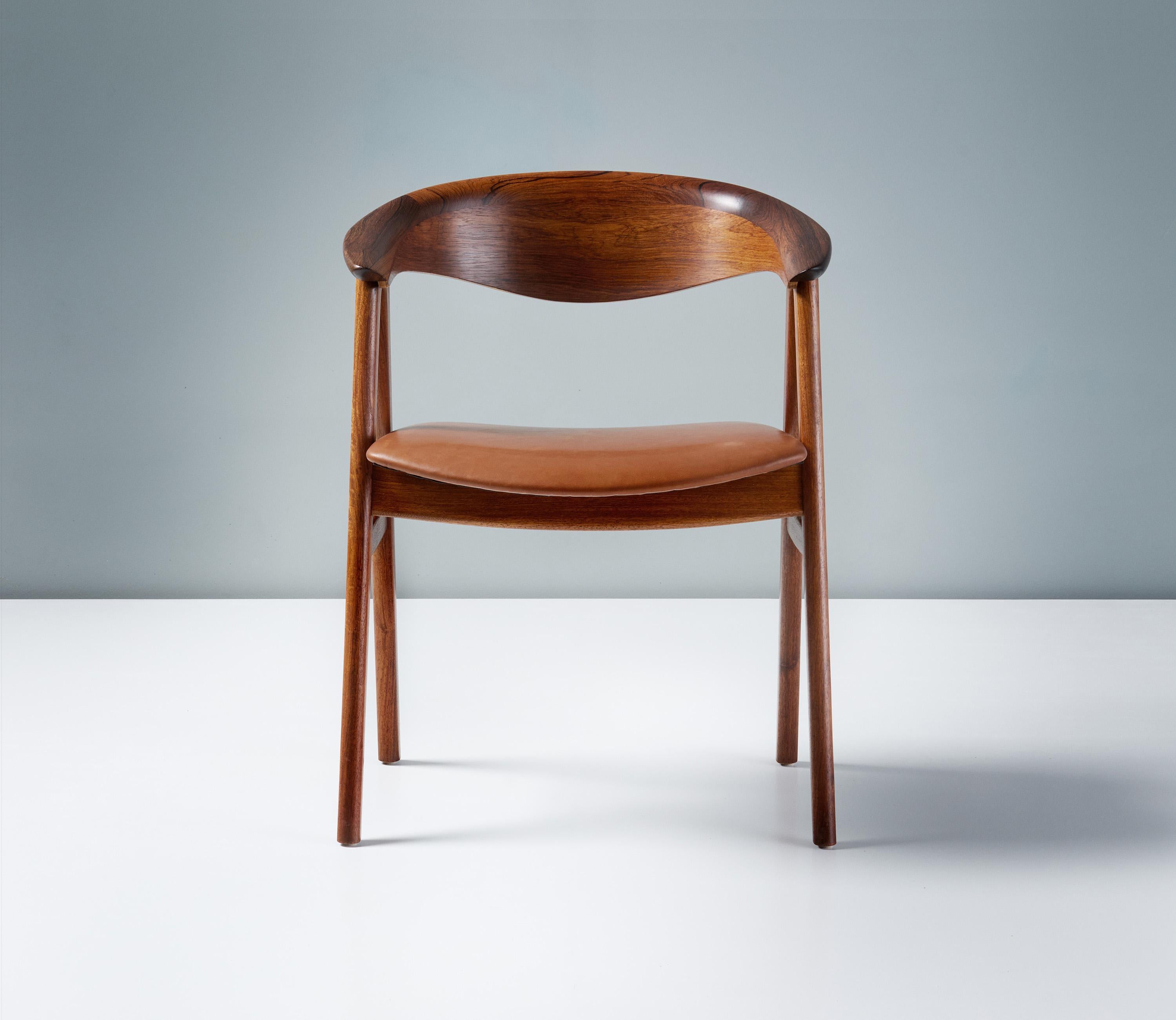 Mid-20th Century Erik Kirkegaard 1960s Danish Rosewood Desk Chair For Sale
