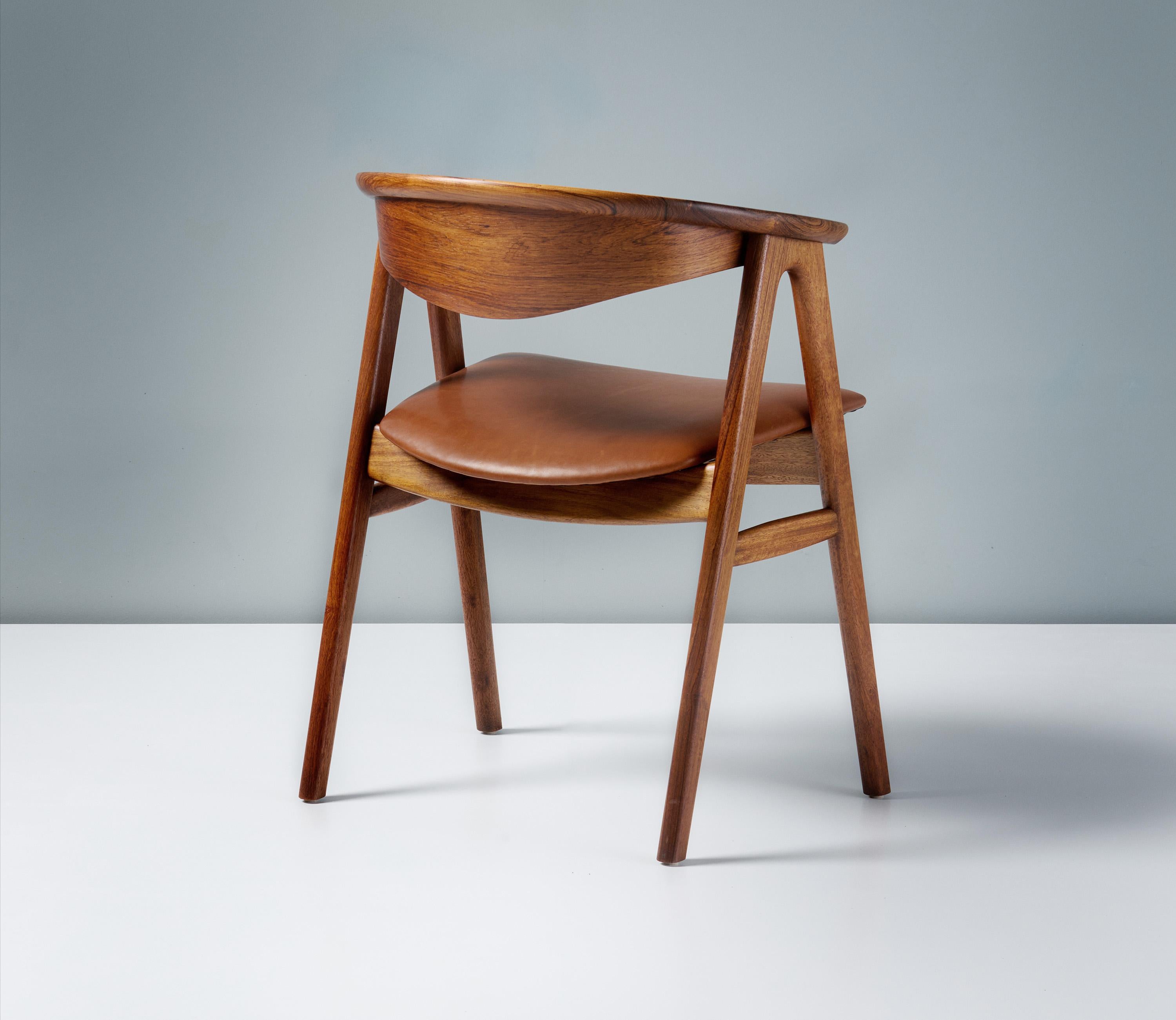 Erik Kirkegaard 1960s Danish Rosewood Desk Chair For Sale 1