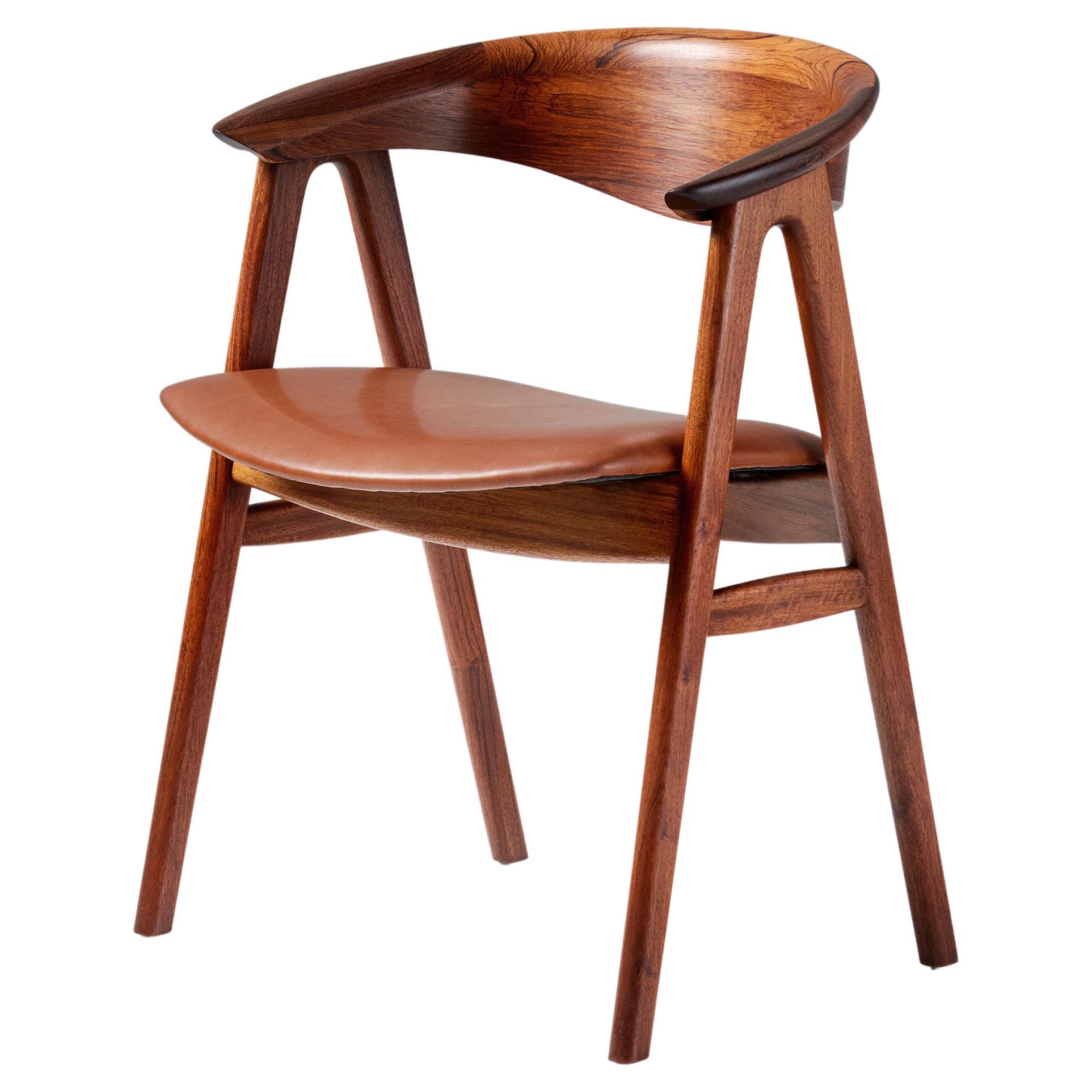 Erik Kirkegaard 1960s Danish Rosewood Desk Chair For Sale