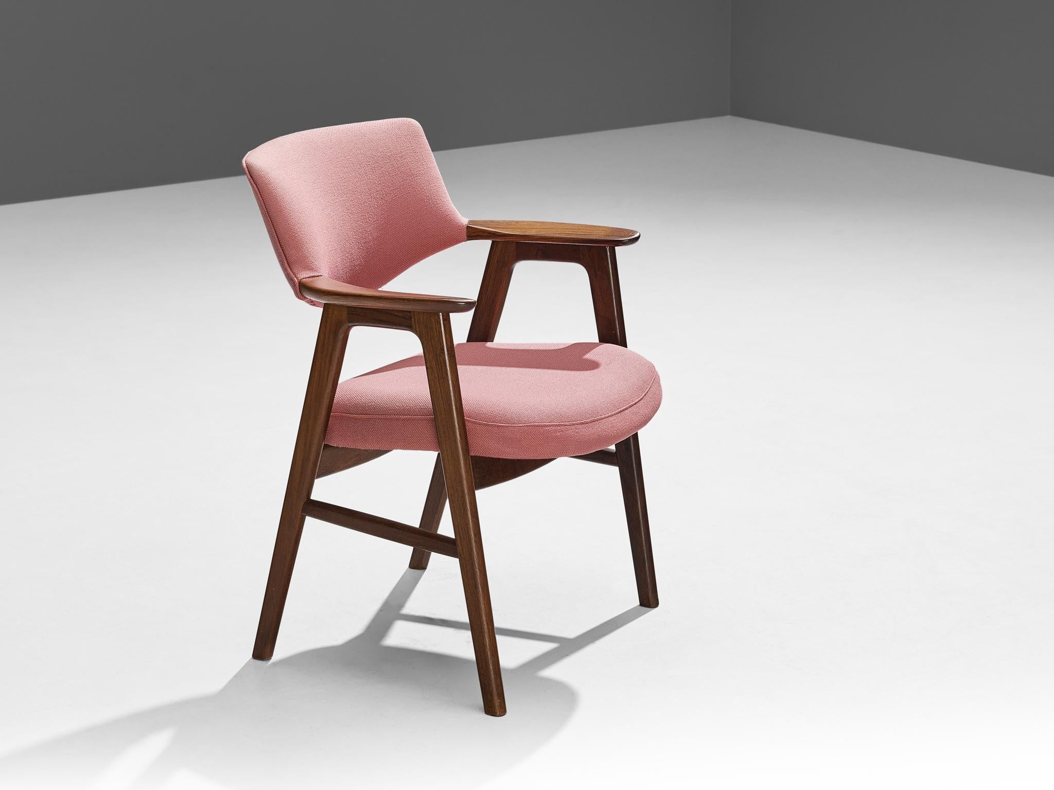 Erik Kirkegaard Armchair in Teak and Pink Upholstery  1
