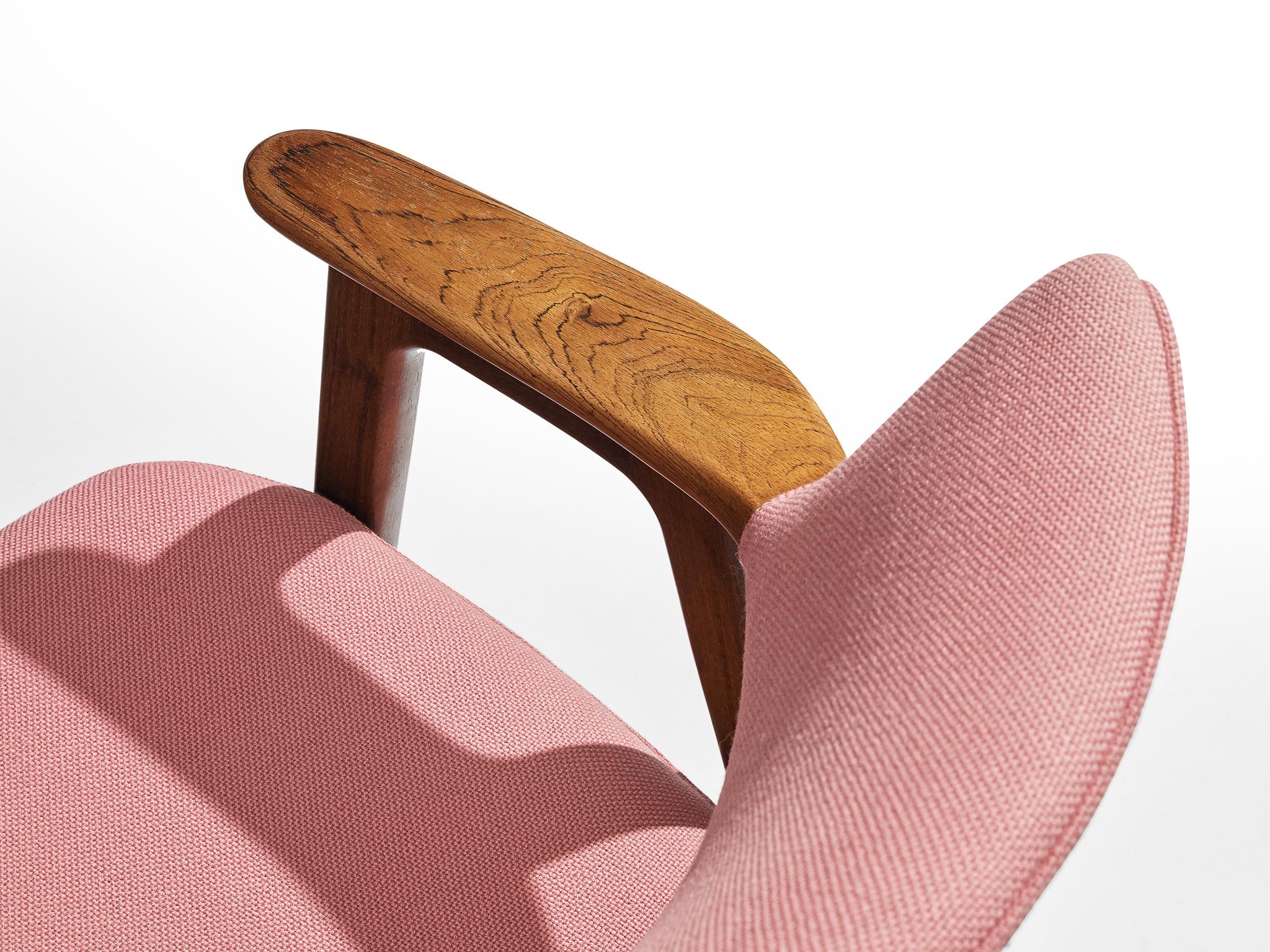 Erik Kirkegaard Armchair in Teak and Pink Upholstery  2