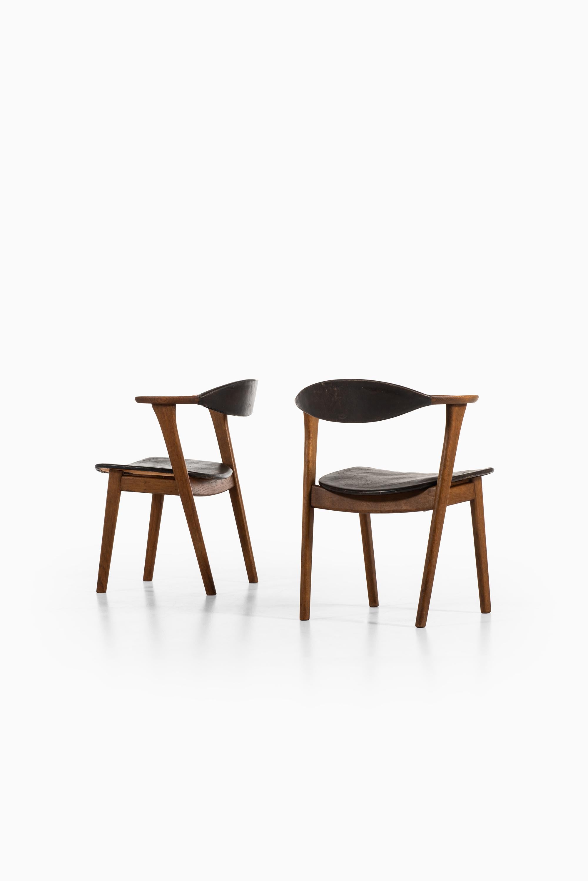 Scandinavian Modern Erik Kirkegaard Armchairs / Dining Chairs B Høng Møbelfabrik in Denmark For Sale
