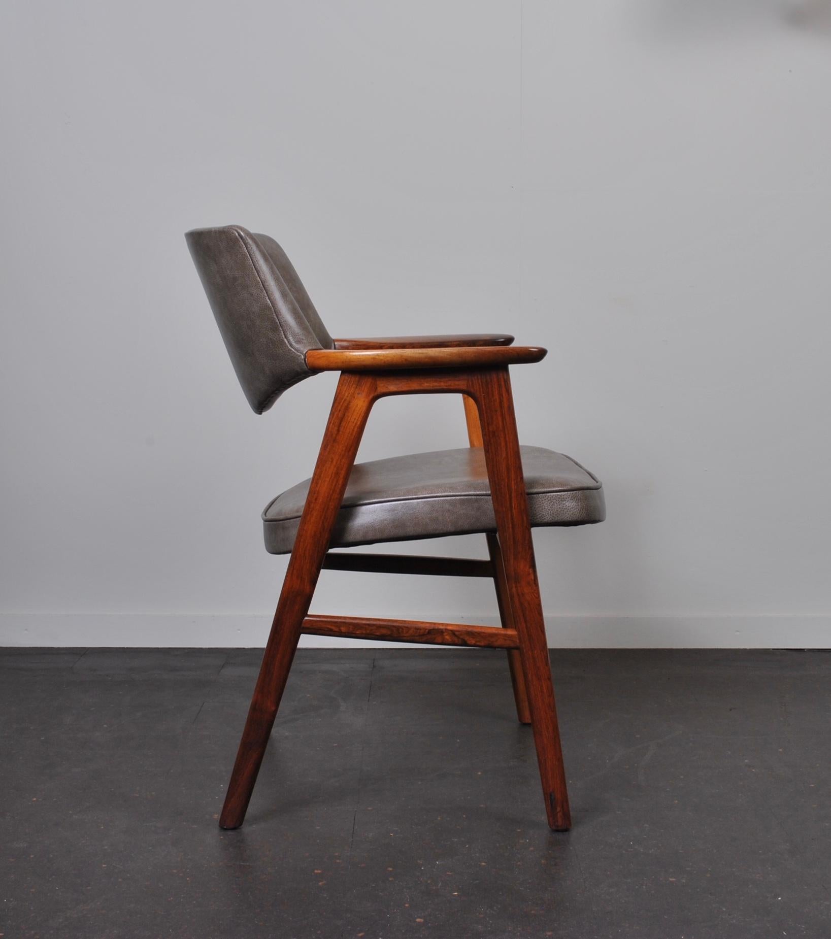 Danish Erik Kirkegaard Leather Desk Chair