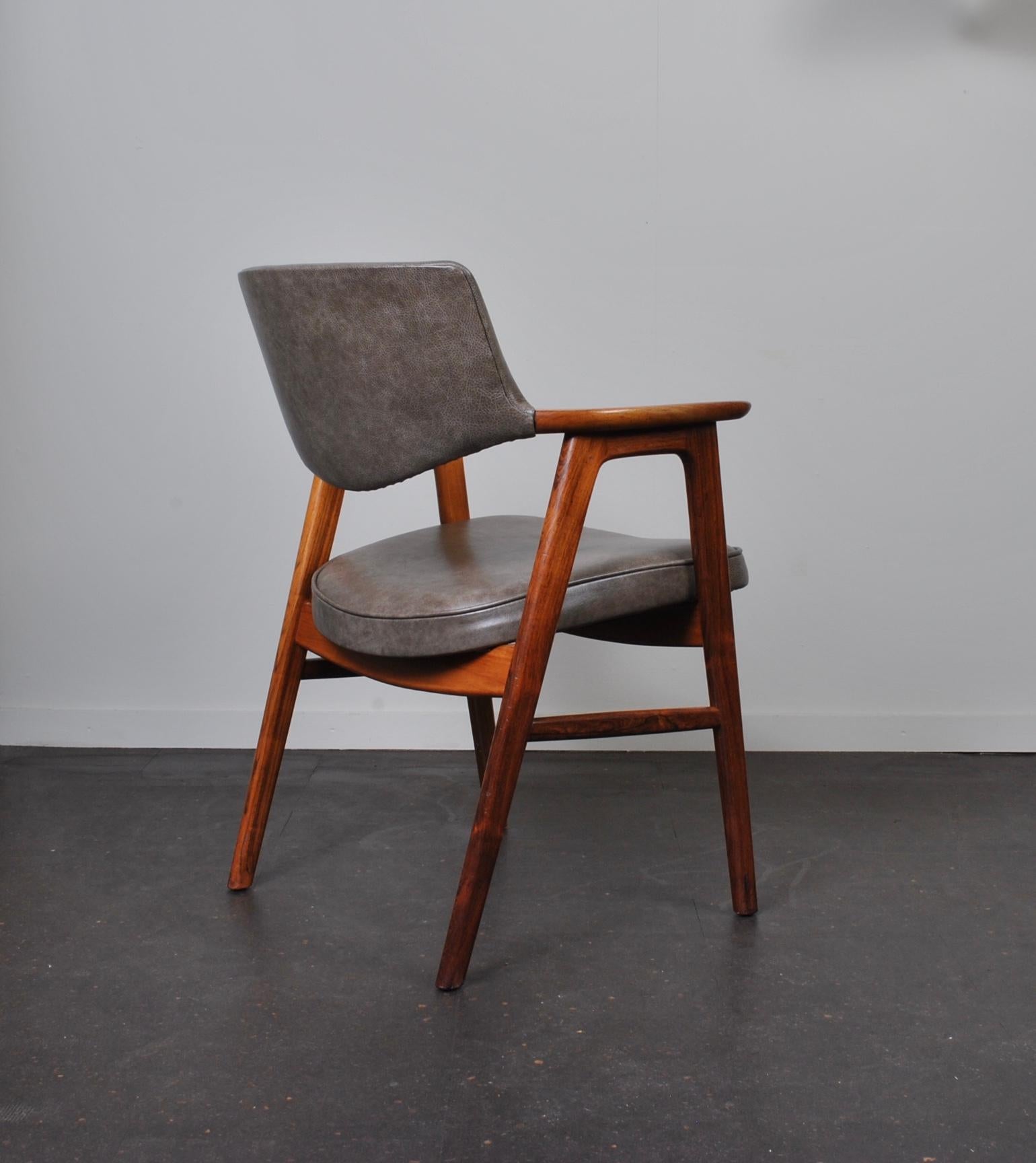 20th Century Erik Kirkegaard Leather Desk Chair