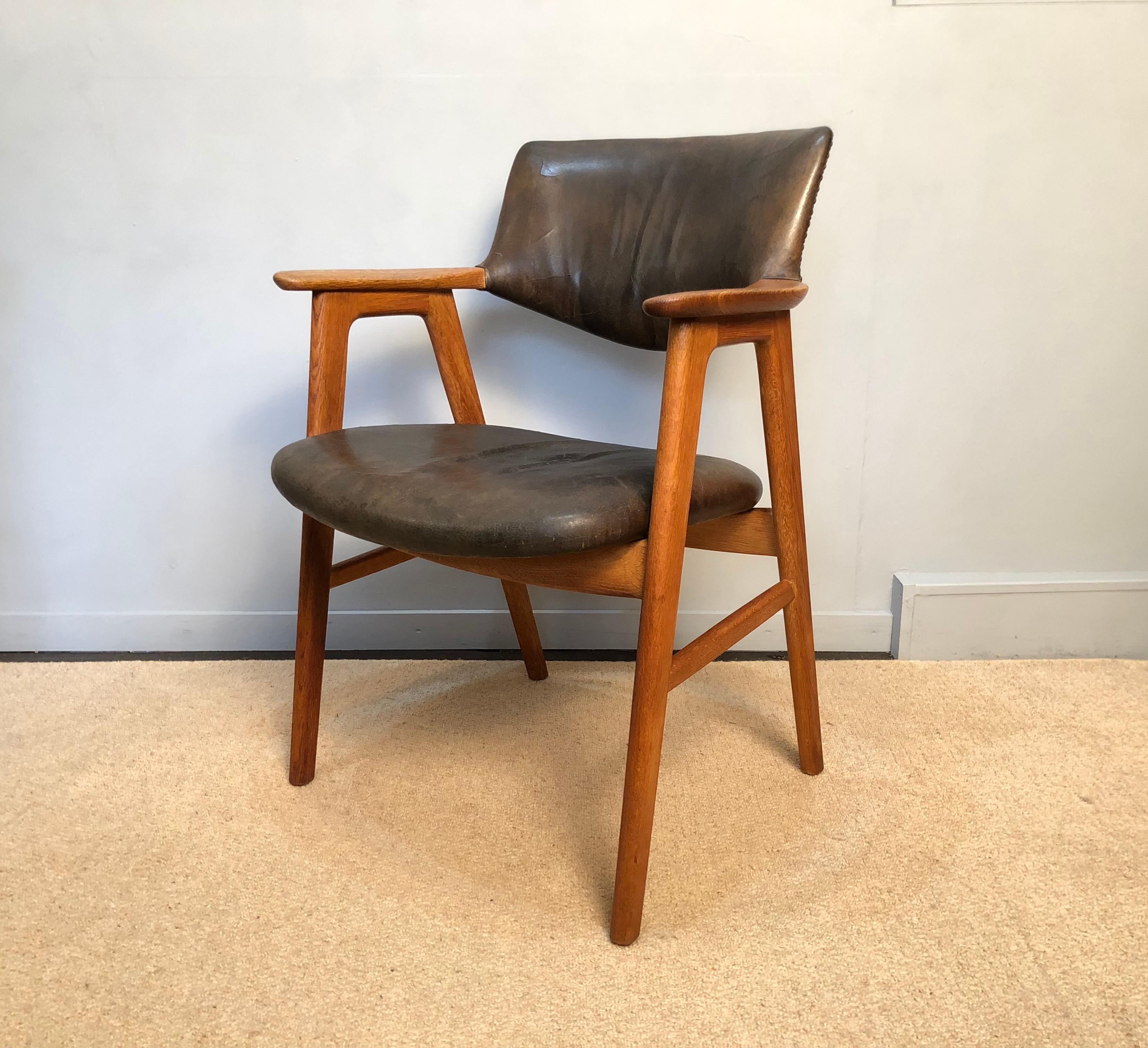 Erik Kirkegaard Oak Desk Chairs, 2 Available, Inc Reupholstery 2