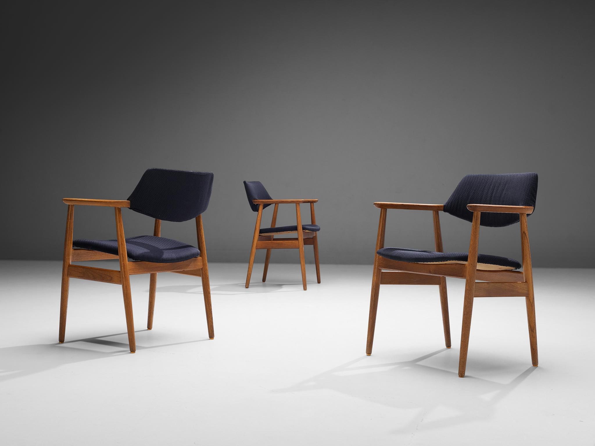 Danois Erik Kirkegaard - Ensemble de quatre fauteuils en teck en vente