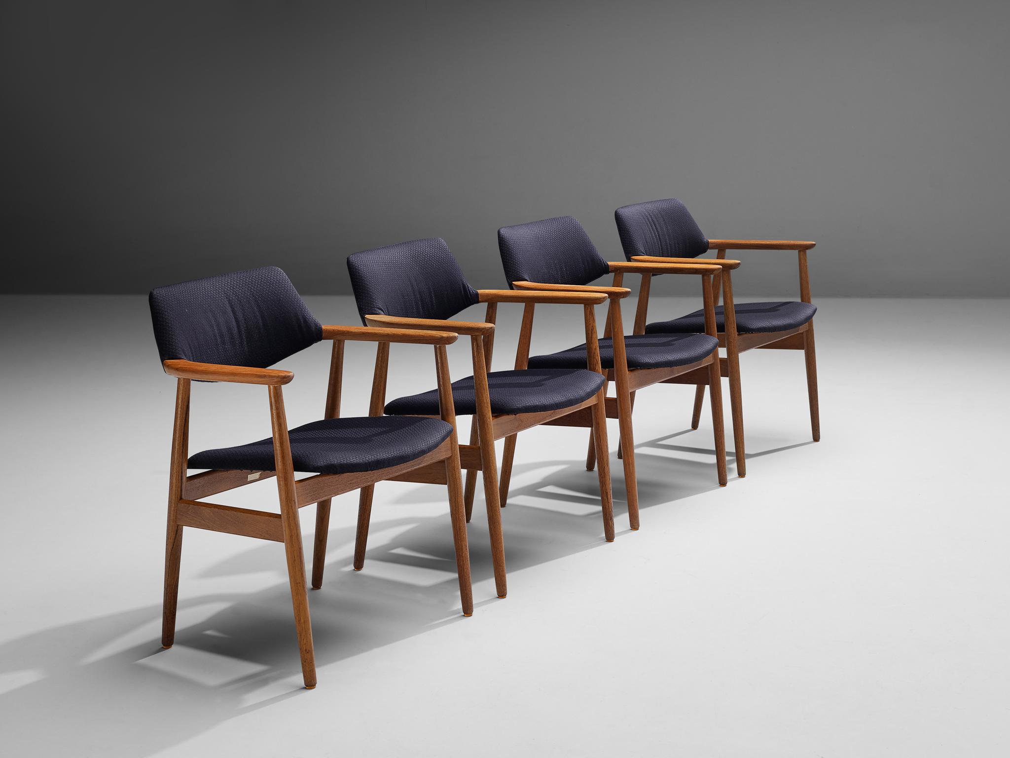 Mid-20th Century Erik Kirkegaard Set of Four Armchairs in Teak For Sale