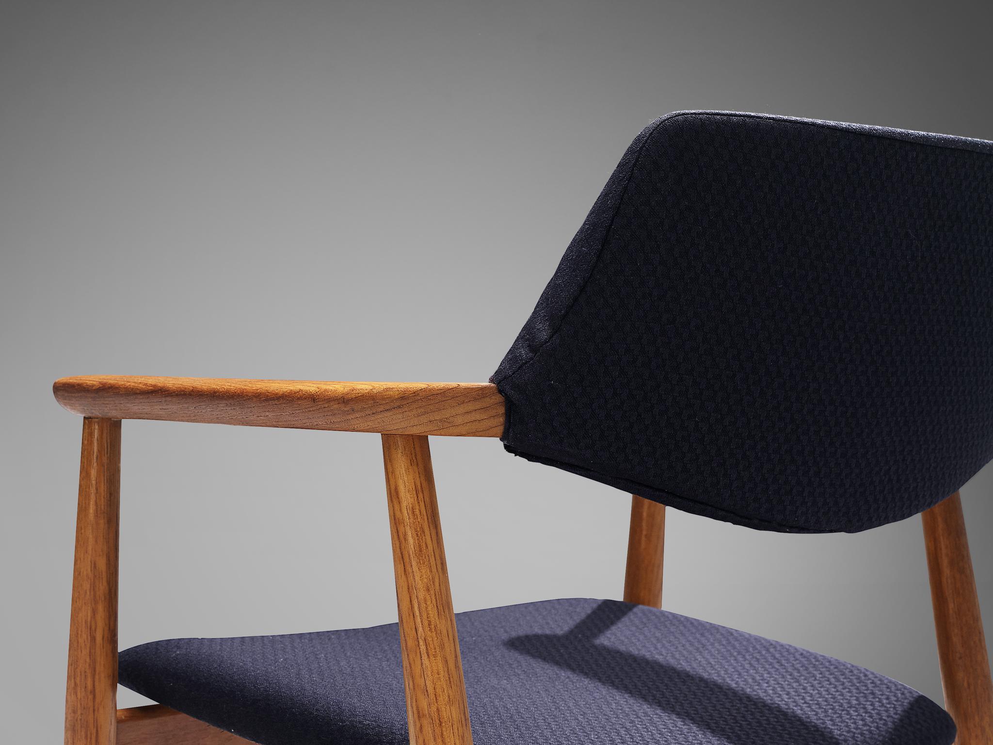 Fabric Erik Kirkegaard Set of Four Armchairs in Teak For Sale