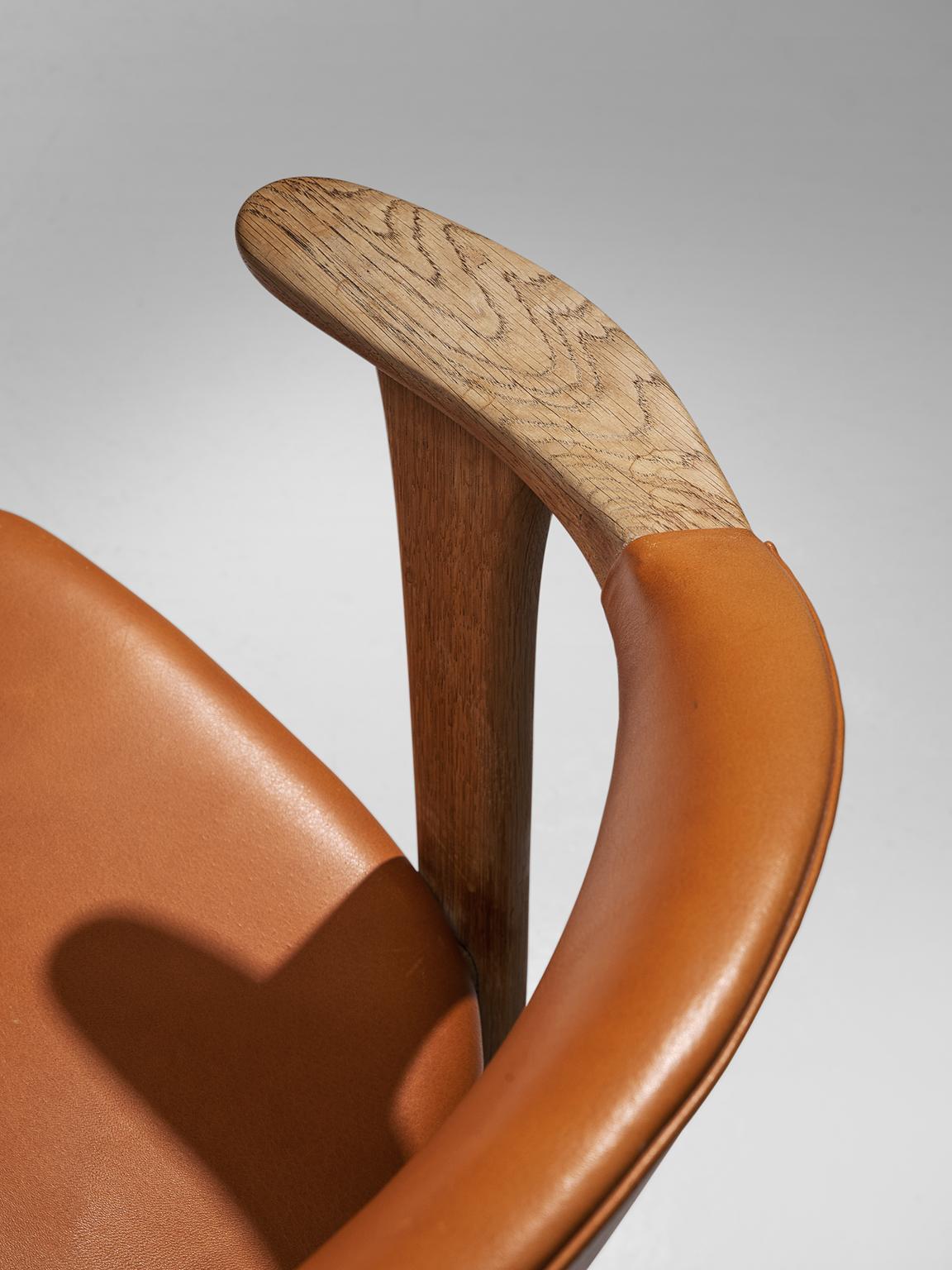 Erik Kirkegaard Set of Twelve Oak and Leather Chairs 1
