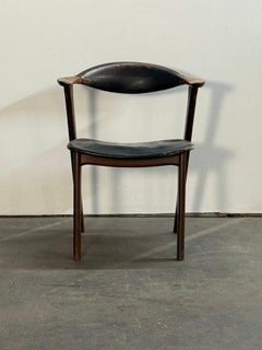 Erik Kirkegaard Massivholz und Leder Dänisch Modern Occasional Sessel