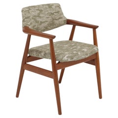 Erik Kirkegaard Teak Armchair by Glostrup Denmark, Modern Boucle style Fabric.