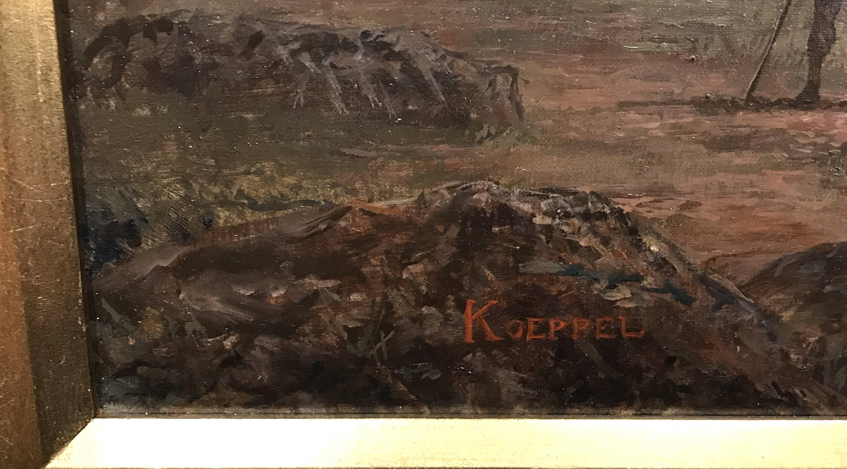 Diese außergewöhnliche Herbstlandschaft in den weißen Bergen von New Hampshire wurde vom zeitgenössischen amerikanischen Künstler Erik Koeppel (1980-) gemalt. Koeppel wurde in Oregon geboren und zog später in die White Mountains von New Hampshire,