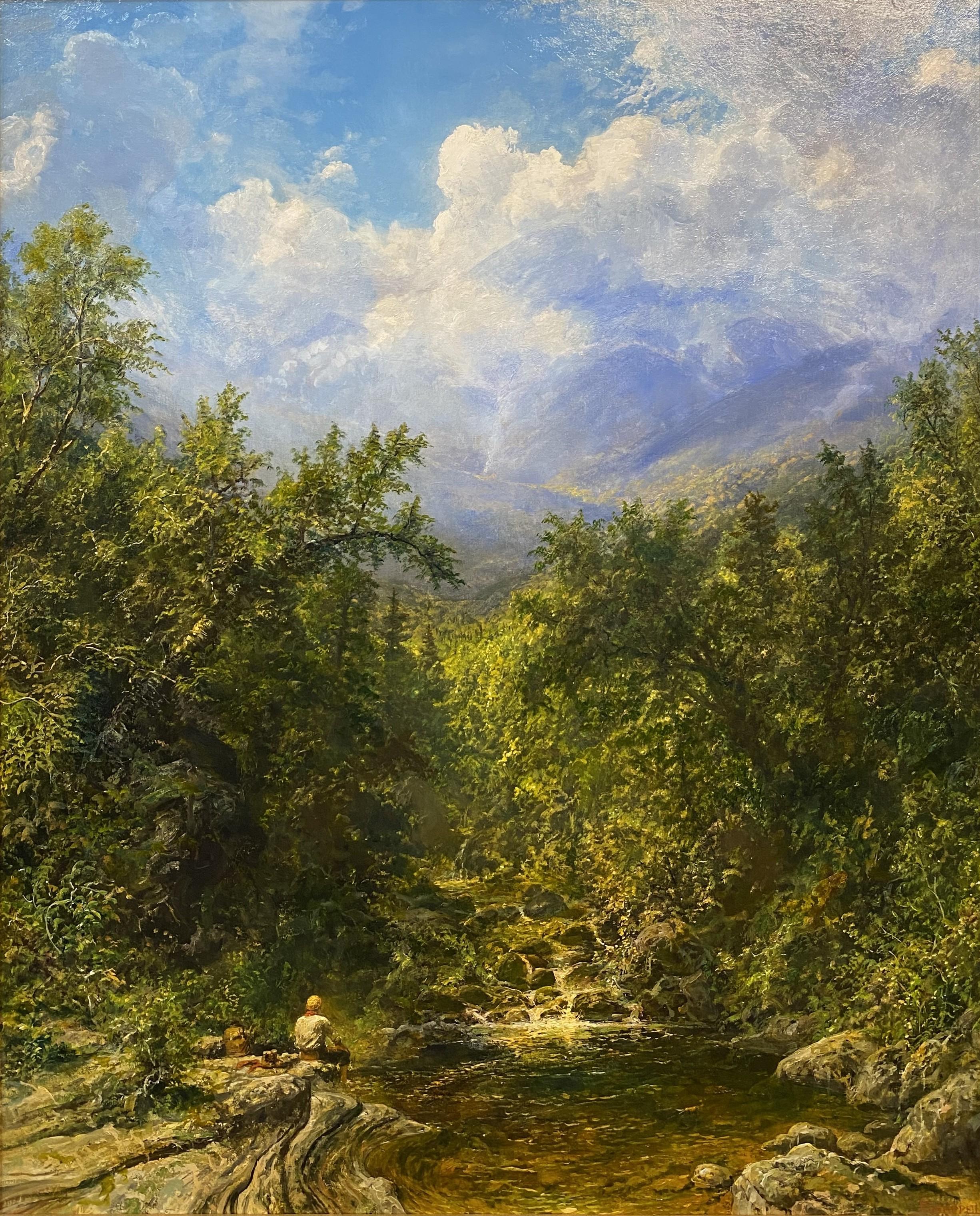 El Monte Washington emergiendo de las nubes - Painting de Erik Koeppel