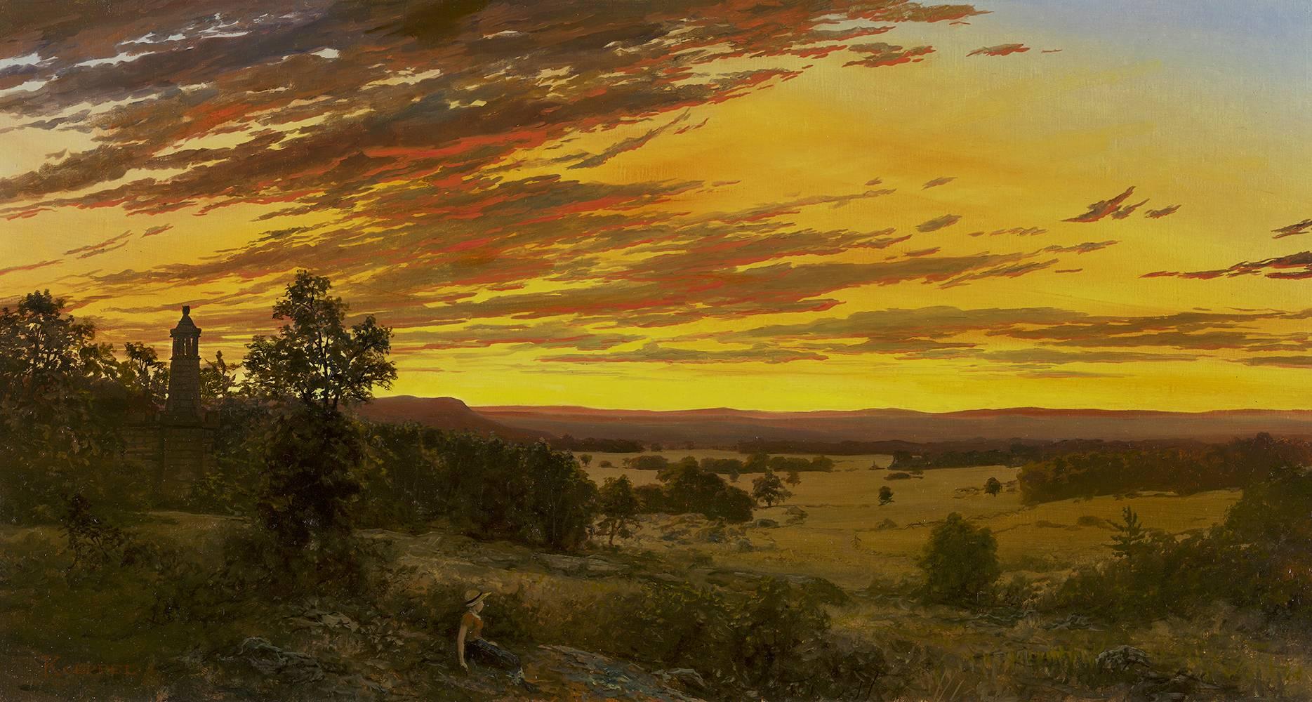 Erik Koeppel Landscape Painting - Sunset from Little Roundtop, Gettysburg