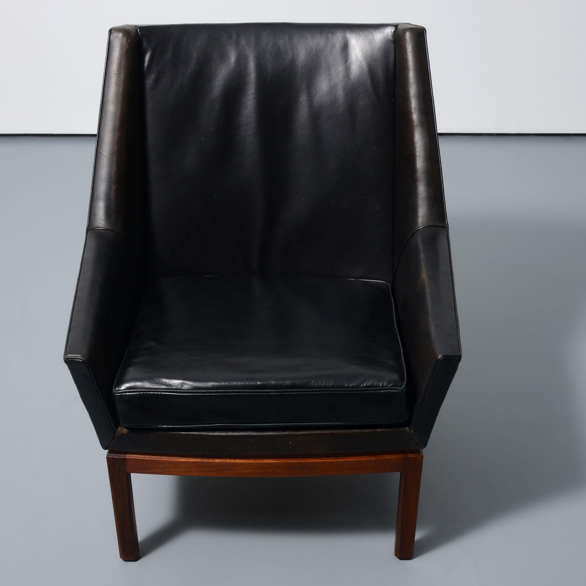 Pelle Sedia da salotto Erik Kolling Andersen in vendita