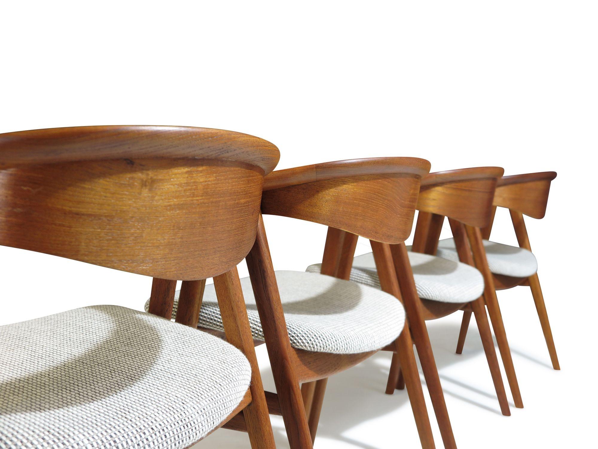 Erik Krikegaard Danish Teak Dining Chairs , 4 Available For Sale 7