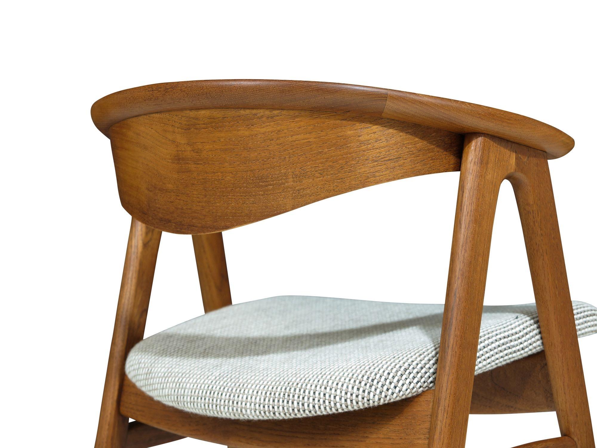 Erik Krikegaard Danish Teak Dining Chairs , 4 Available In Excellent Condition For Sale In Oakland, CA