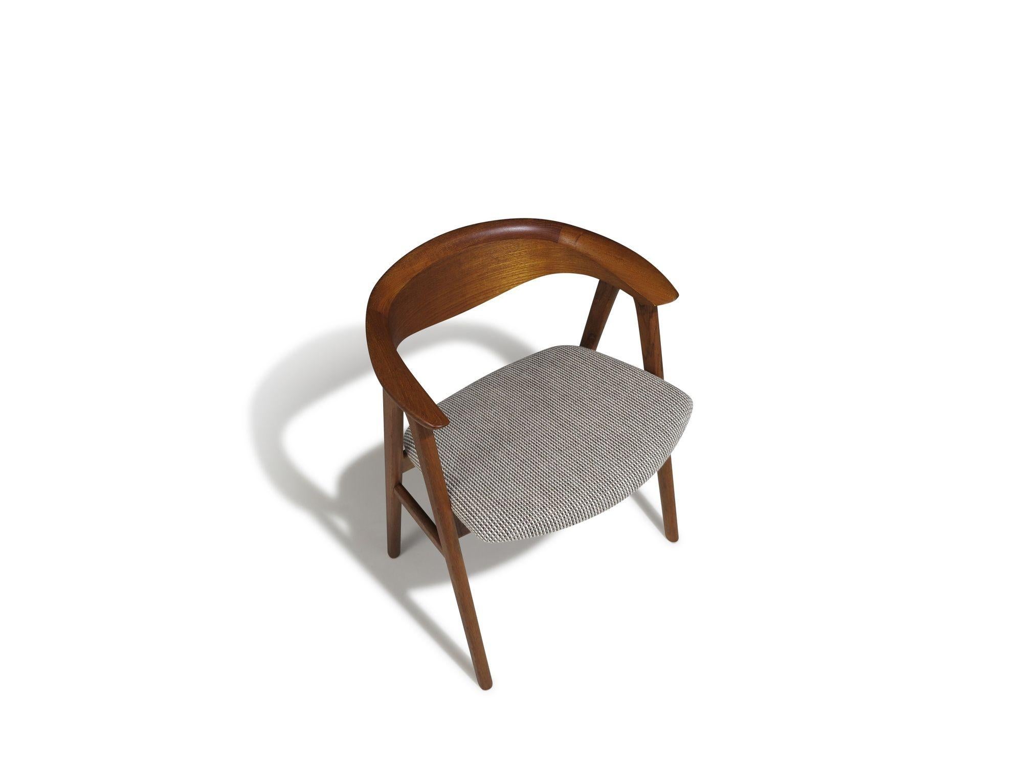 Erik Krikegaard Danish Teak Dining Chairs , 4 Available For Sale 2