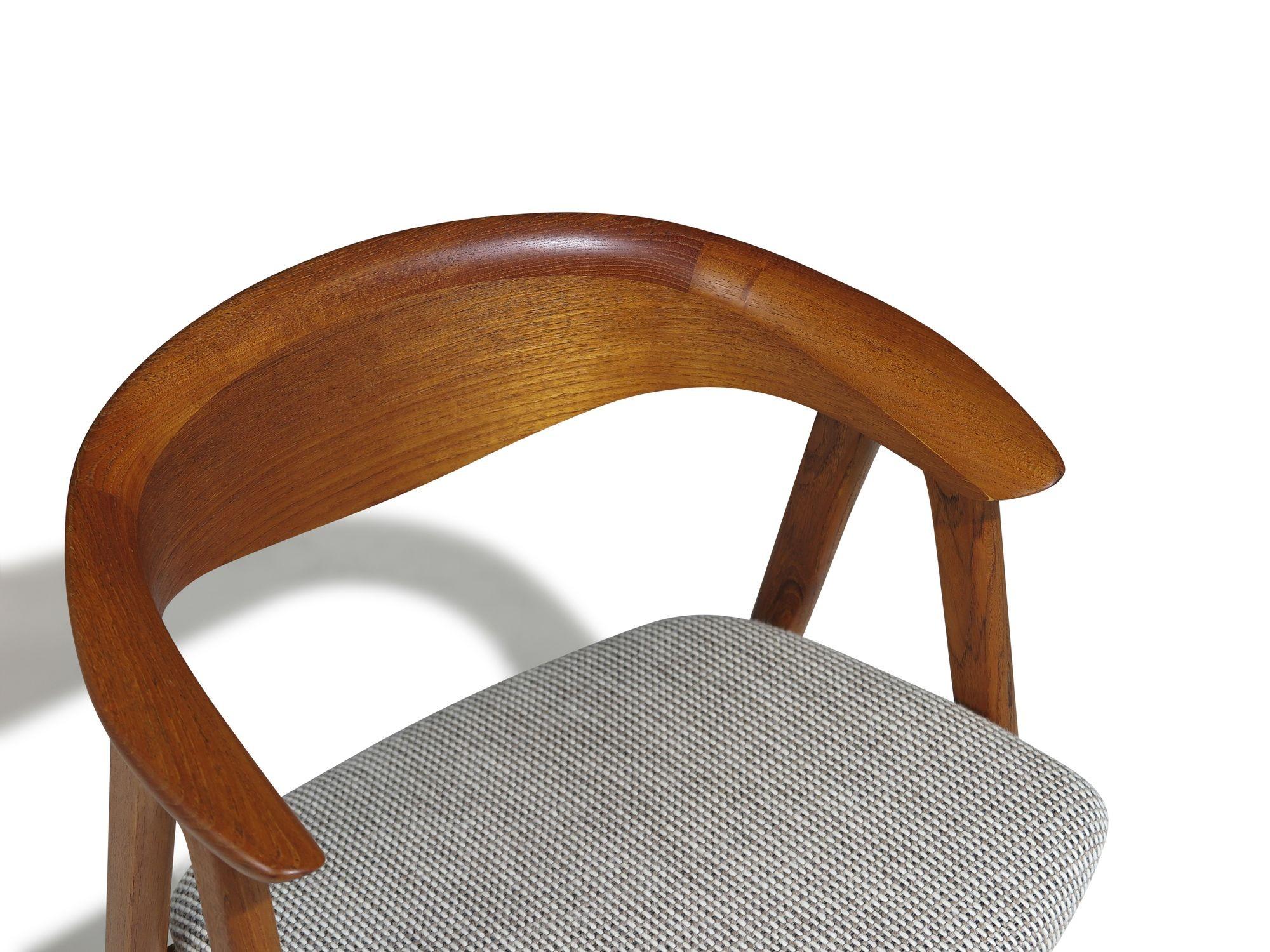 Erik Krikegaard Danish Teak Dining Chairs , 4 Available For Sale 3