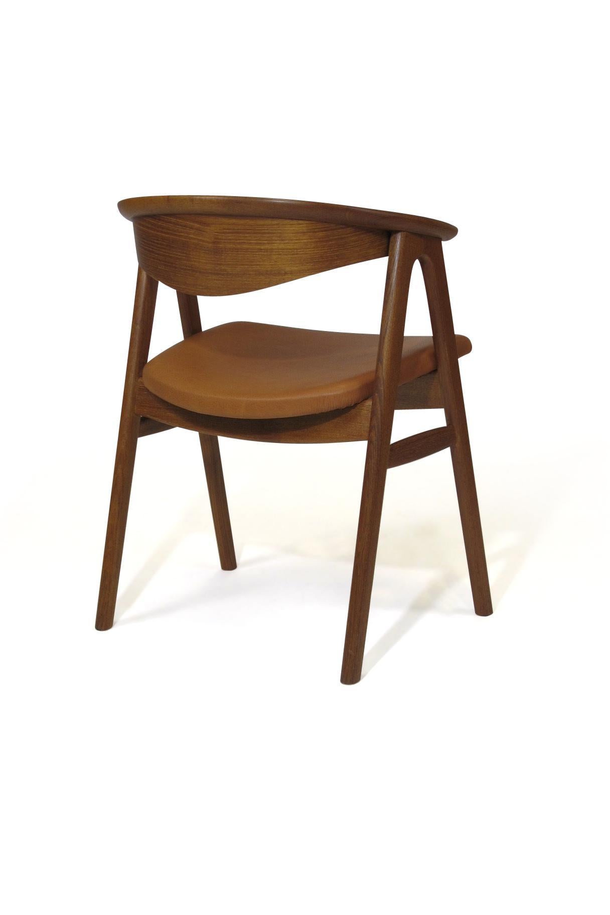 teak leather dining chair