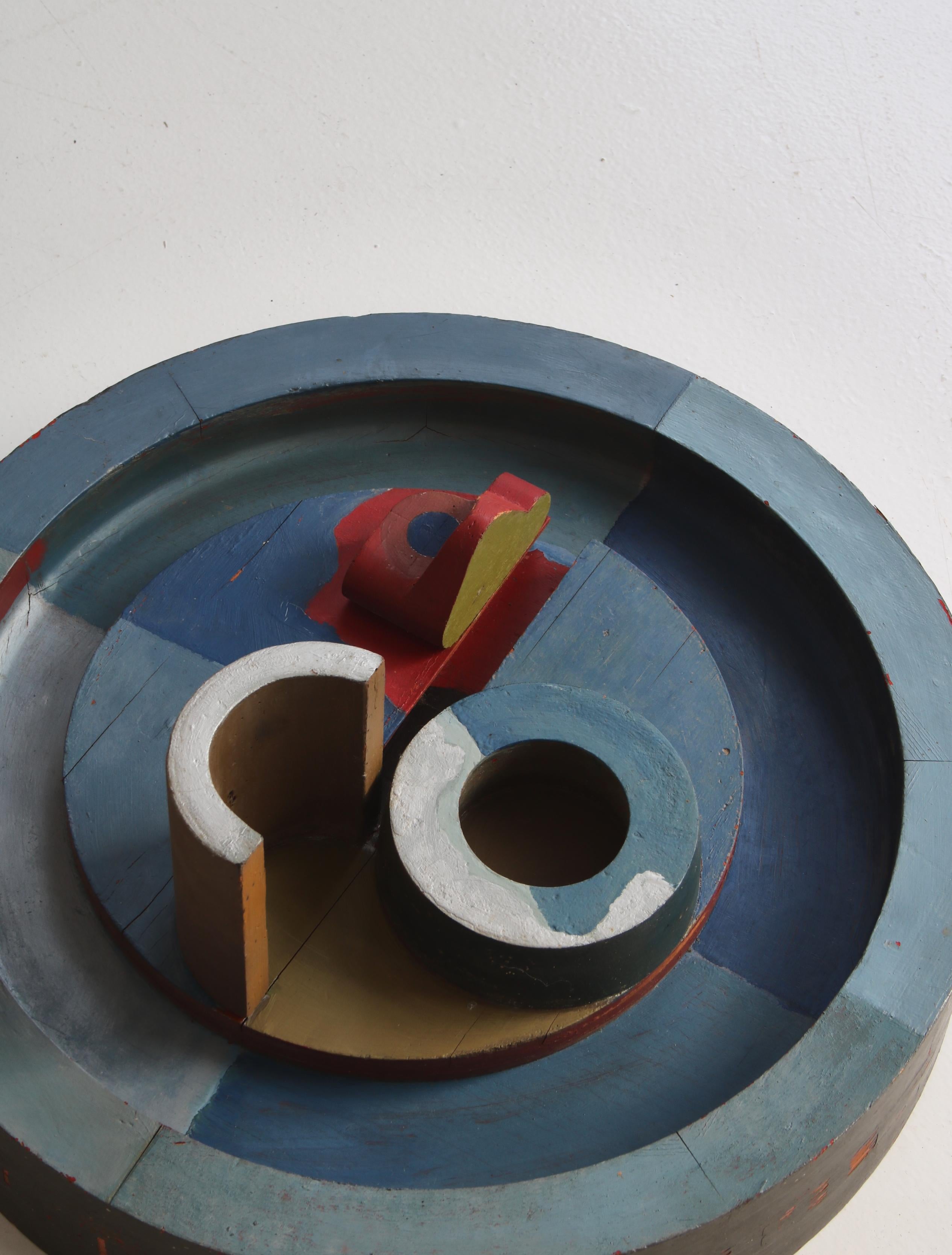Erik Lagoni Jakobsen Unique Wall Mounted Object in Painted Wood, Denmark, 1968 For Sale 3