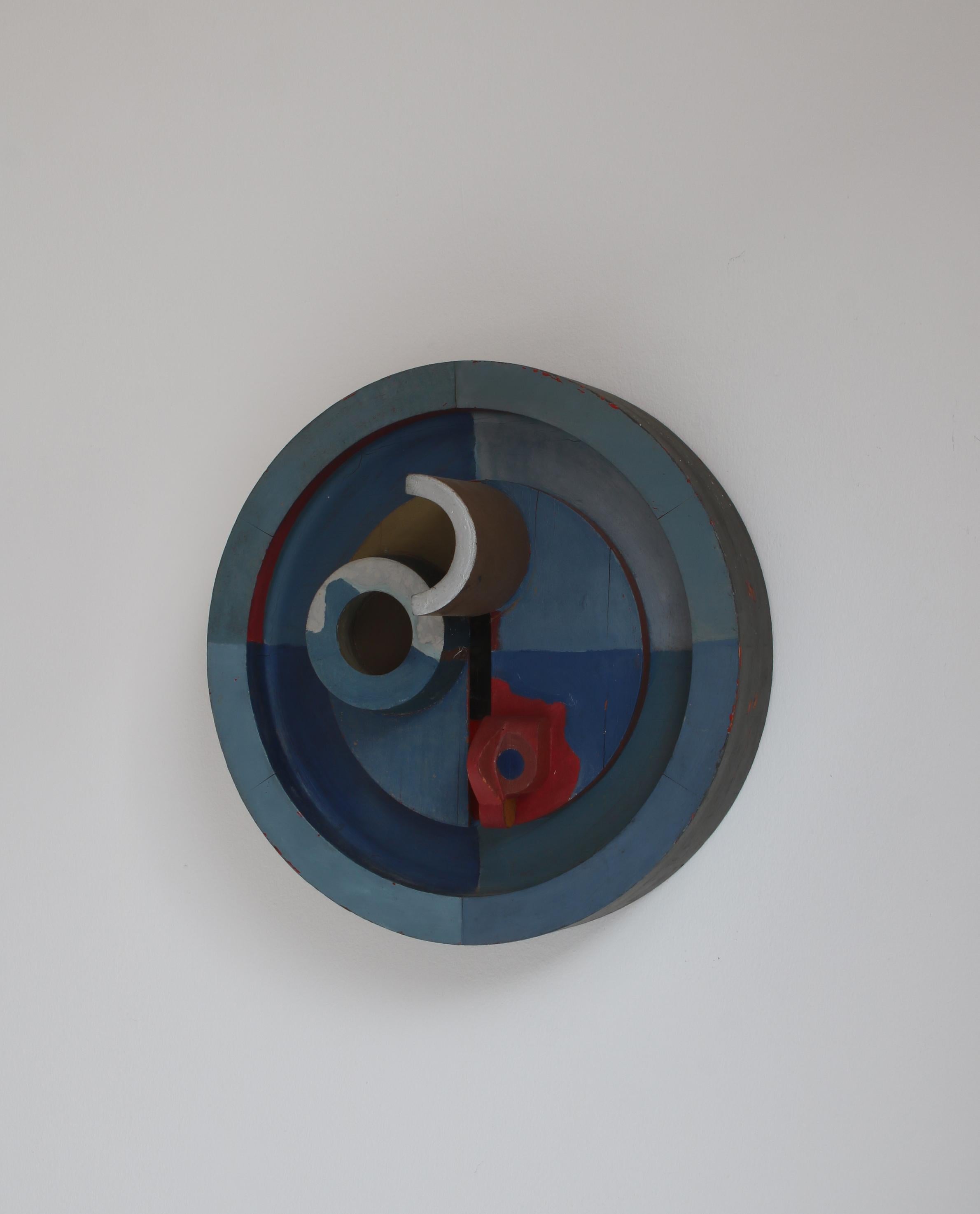 Mid-20th Century Erik Lagoni Jakobsen Unique Wall Mounted Object in Painted Wood, Denmark, 1968 For Sale