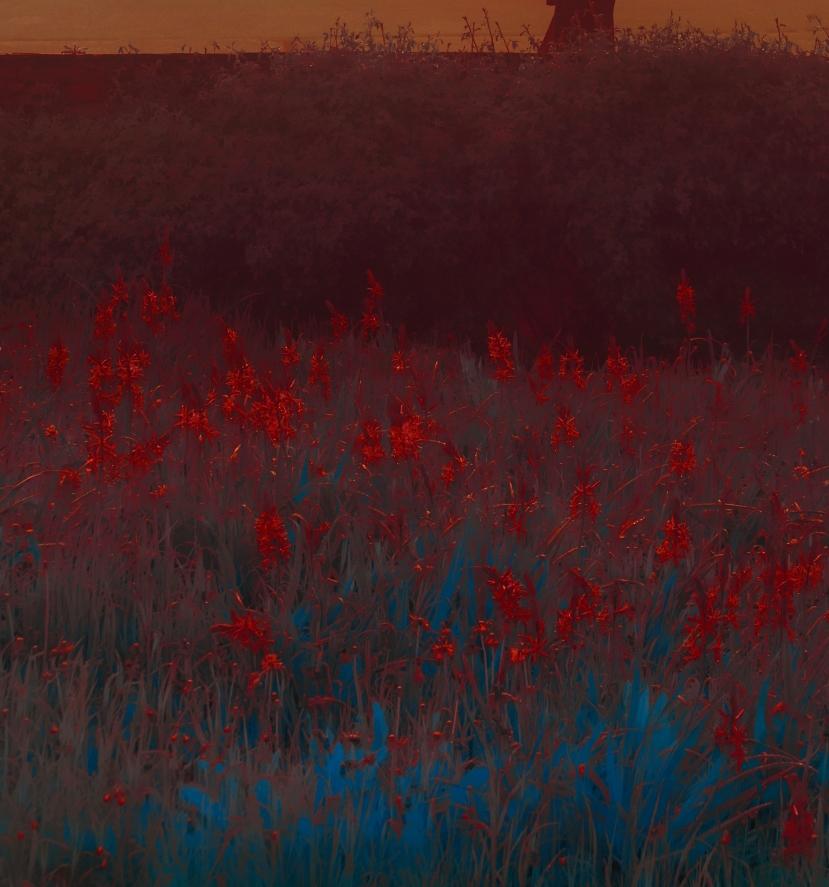 Aberglasney Gardens, Pays de Galles - Orange Landscape Photograph par Erik Madigan Heck