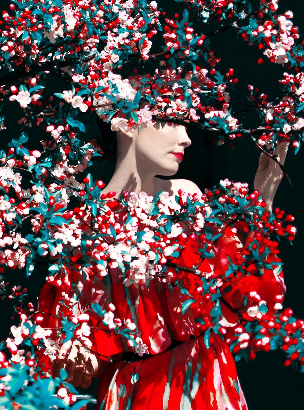 Brianna in Crab Apple Tree, The Garden – Erik Madigan Heck, Fashion, Colour, Art For Sale 1