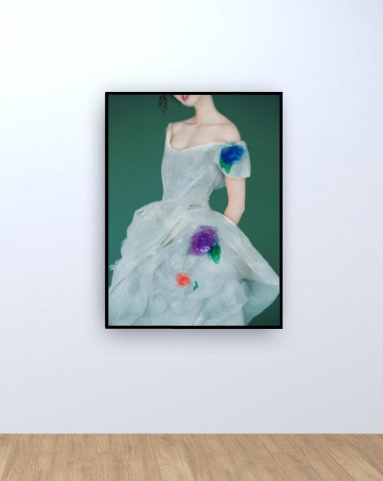 Harper’s Bazaar Green, 2023 – Erik Madigan Heck, Fashion, Dress, Flowers, Art For Sale 4
