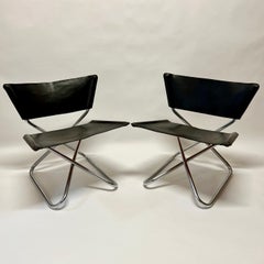 Erik Magnussen Sedia da salotto Z Easy in pelle c1960 Danimarca