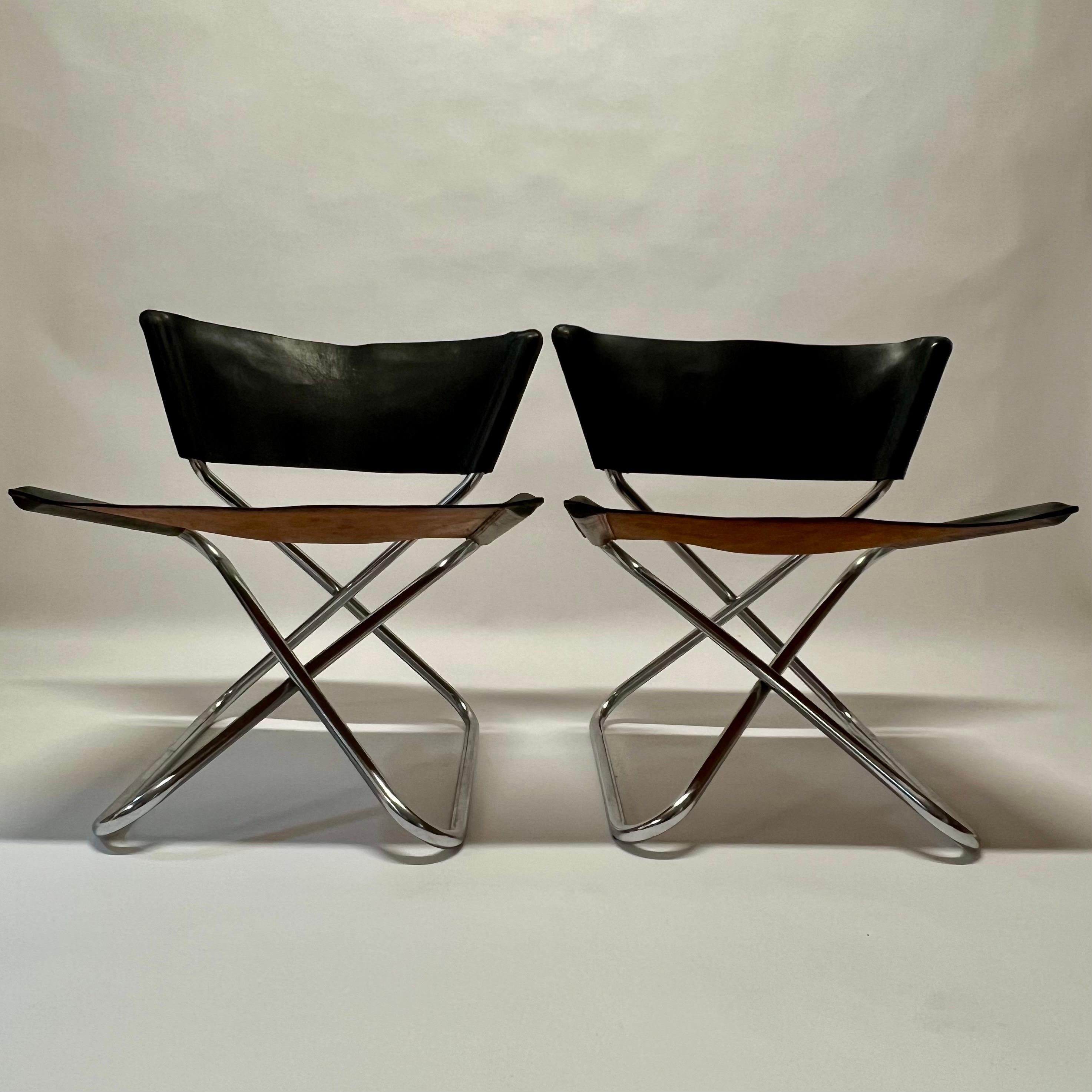 Scandinavian Modern Erik Magnussen Leather Z Easy Lounge Chairs c1960s Denmark