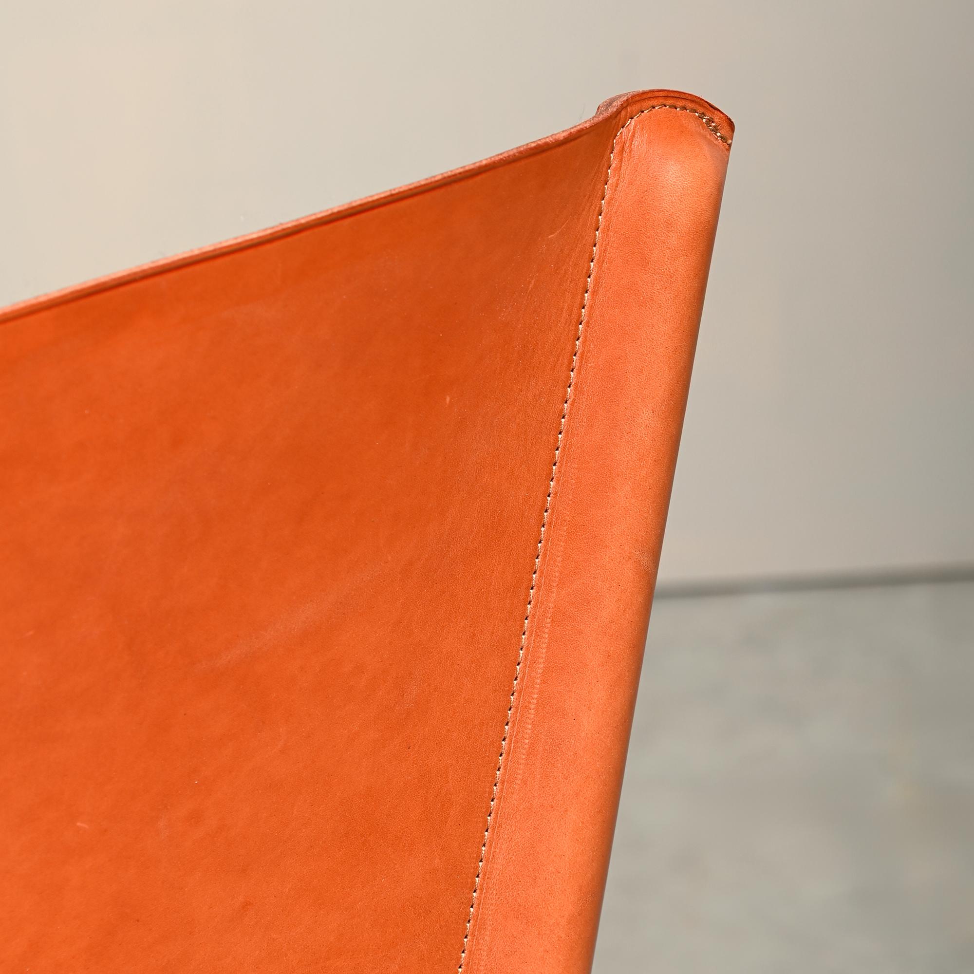 Erik Magnussen Z Down Folding Chair in Cognac Leather for Torben Ørskov Denmark For Sale 5