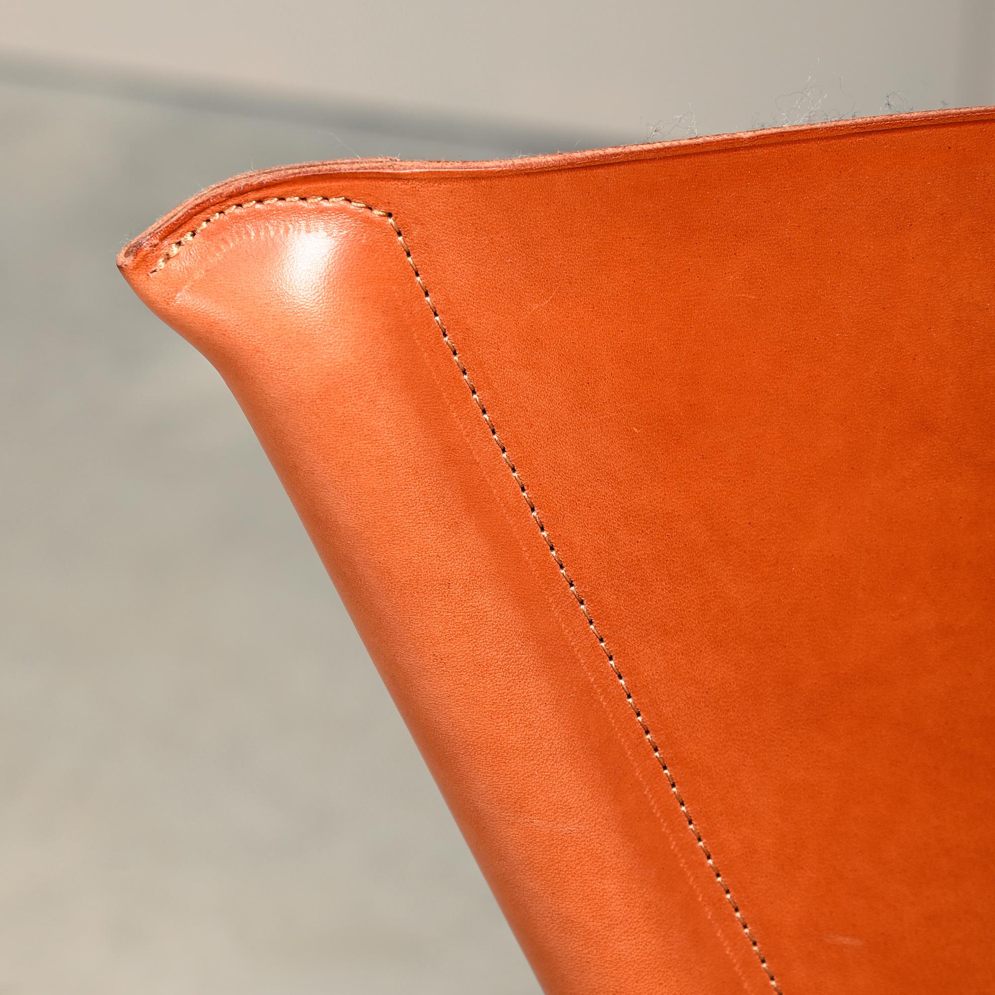 Erik Magnussen Z Down Folding Chair in Cognac Leather for Torben Ørskov Denmark For Sale 6