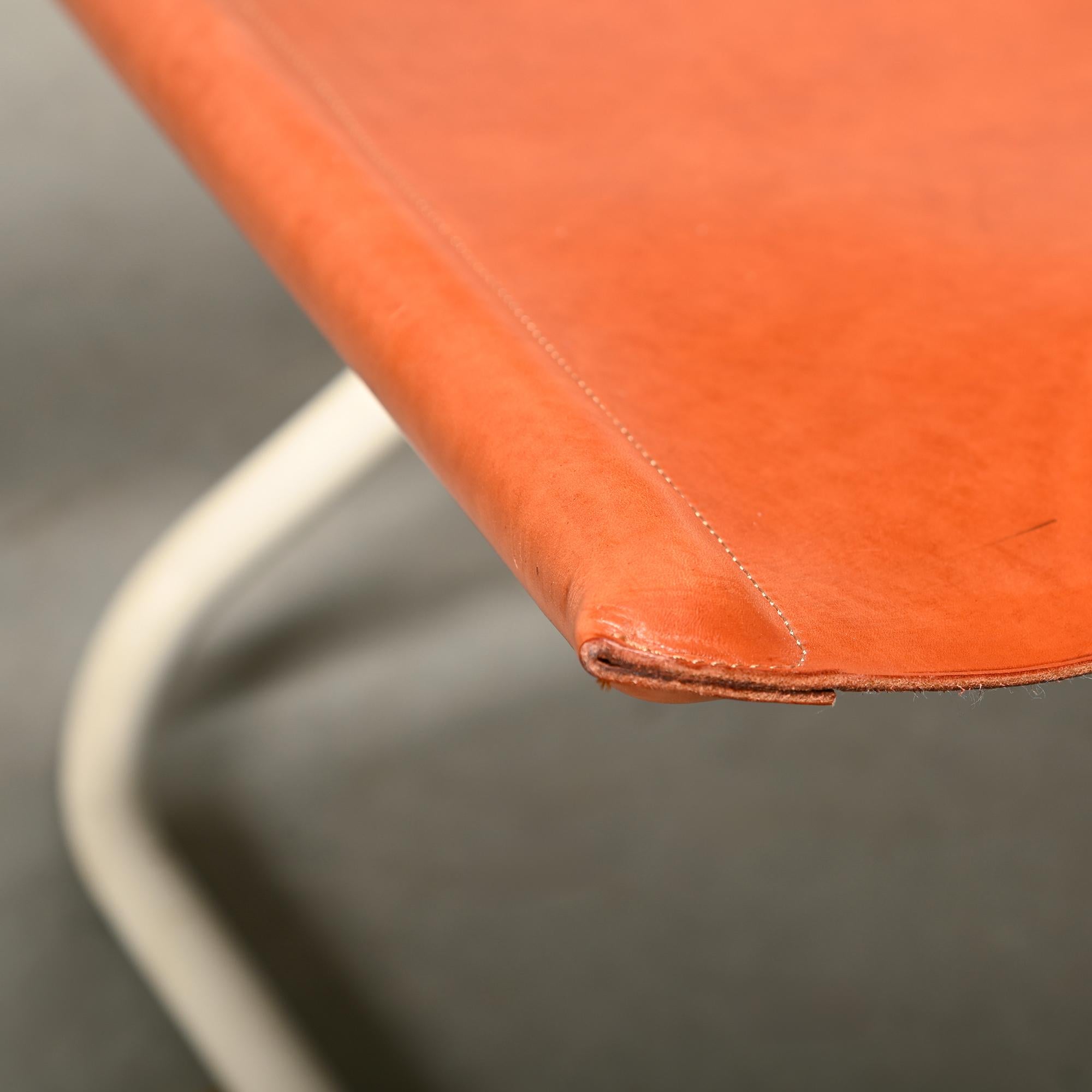 Erik Magnussen Z Down Folding Chair in Cognac Leather for Torben Ørskov Denmark For Sale 7