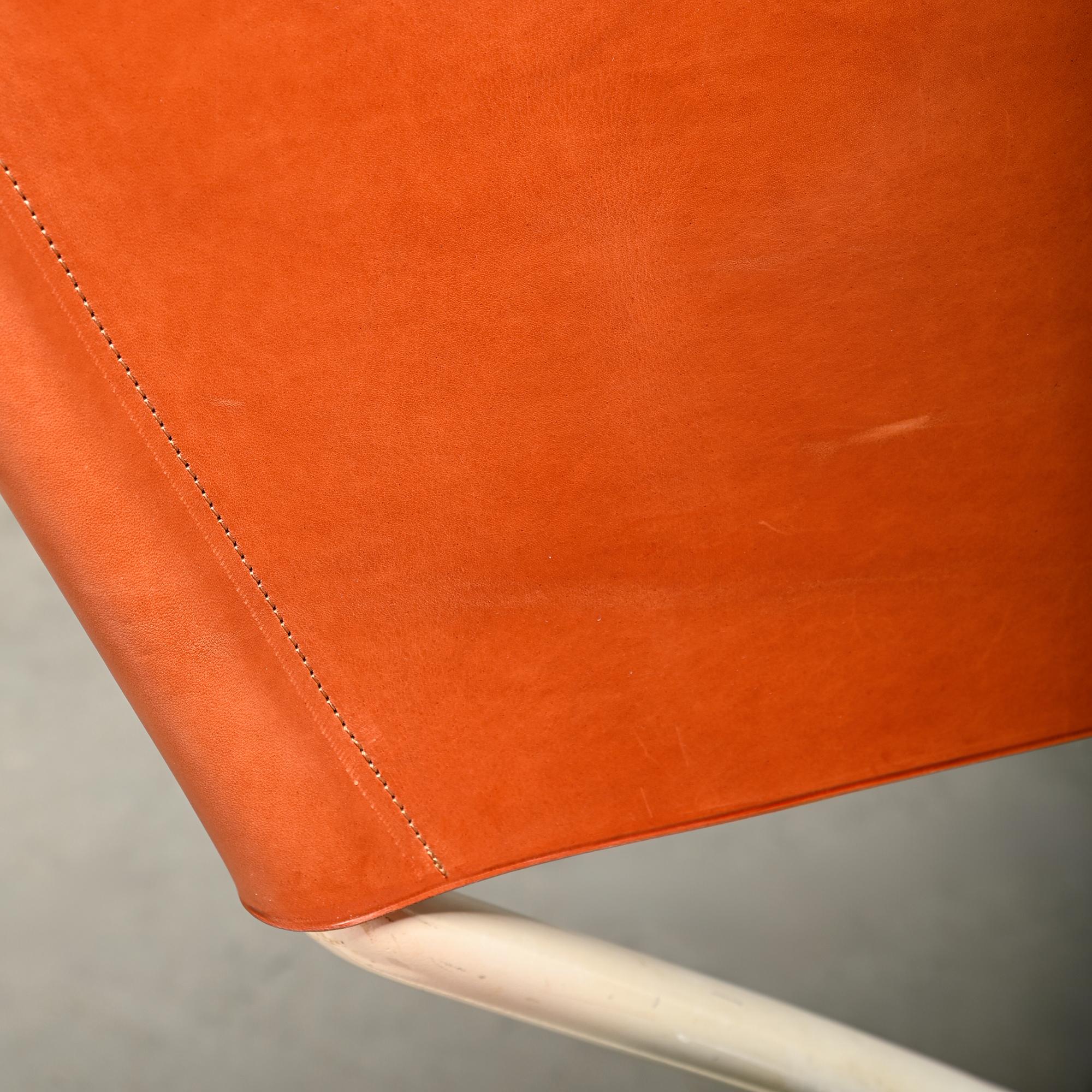 Erik Magnussen Z Down Folding Chair in Cognac Leather for Torben Ørskov Denmark For Sale 9
